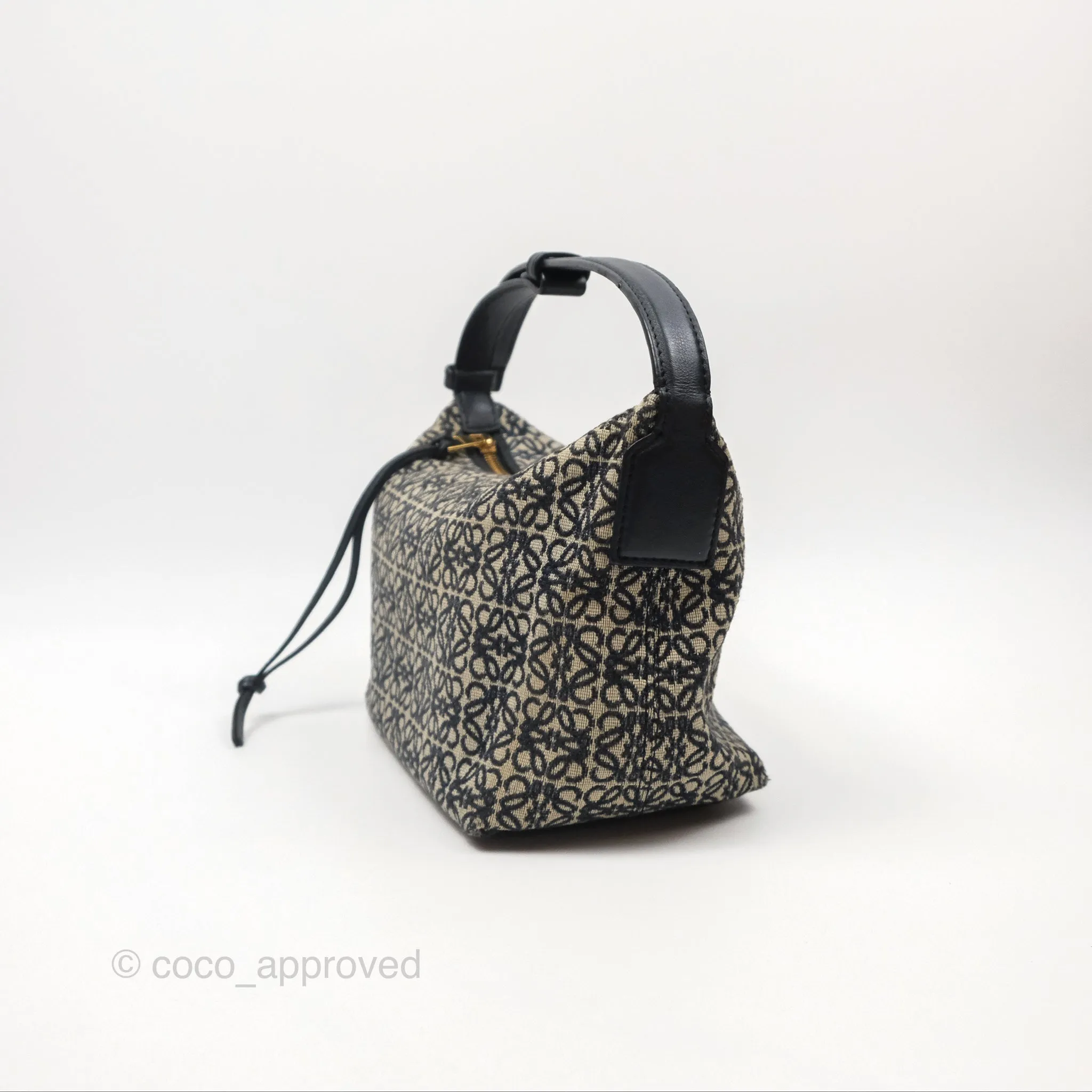 Loewe Small Cubi bag in Anagram Jacquard & Calfskin Navy/ Black