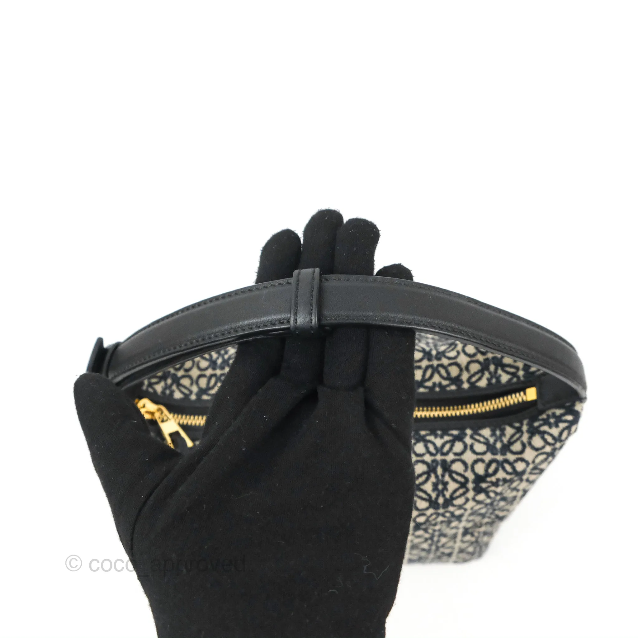 Loewe Small Cubi bag in Anagram Jacquard & Calfskin Navy/Black