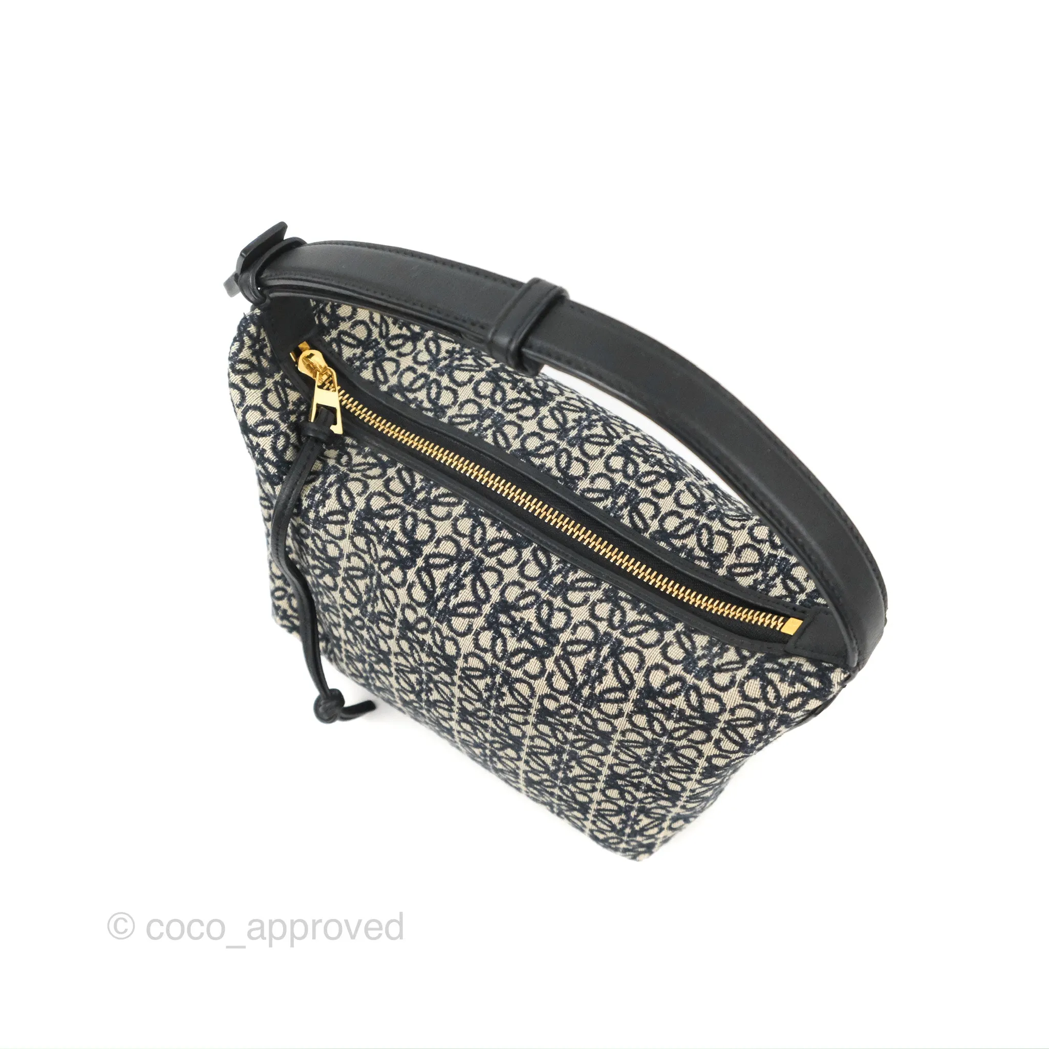 Loewe Small Cubi bag in Anagram Jacquard & Calfskin Navy/Black
