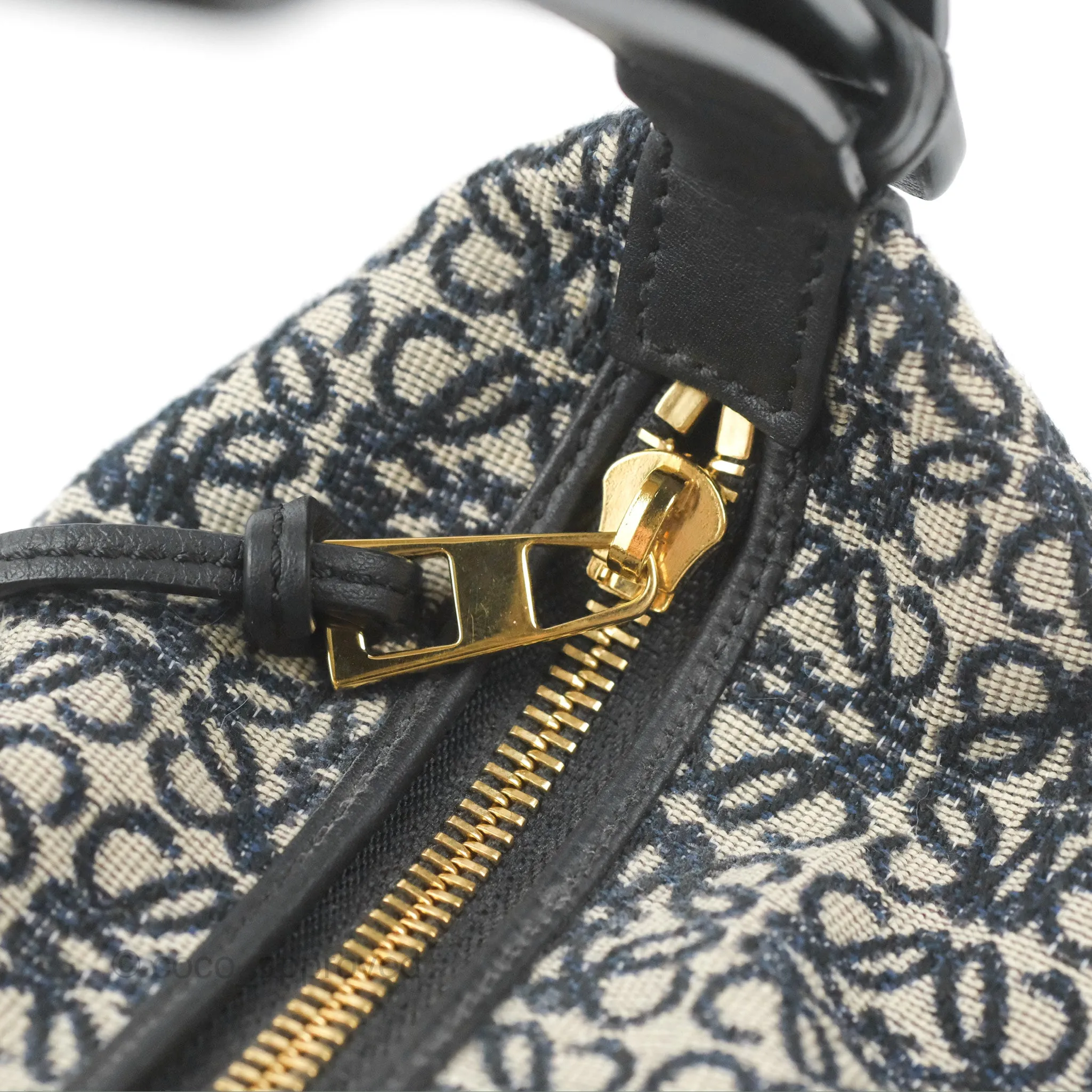 Loewe Small Cubi bag in Anagram Jacquard & Calfskin Navy/Black