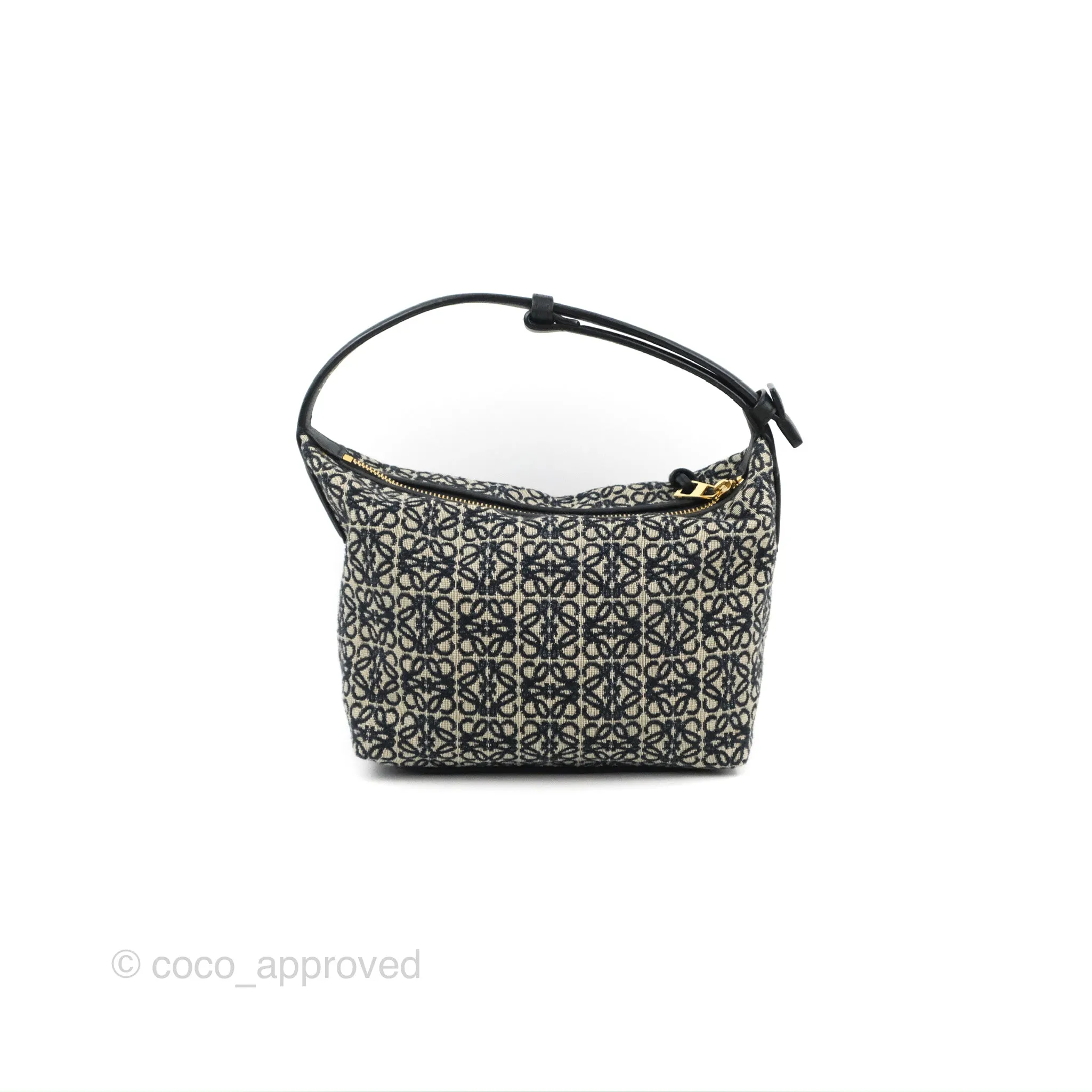 Loewe Small Cubi bag in Anagram Jacquard & Calfskin Navy/Black