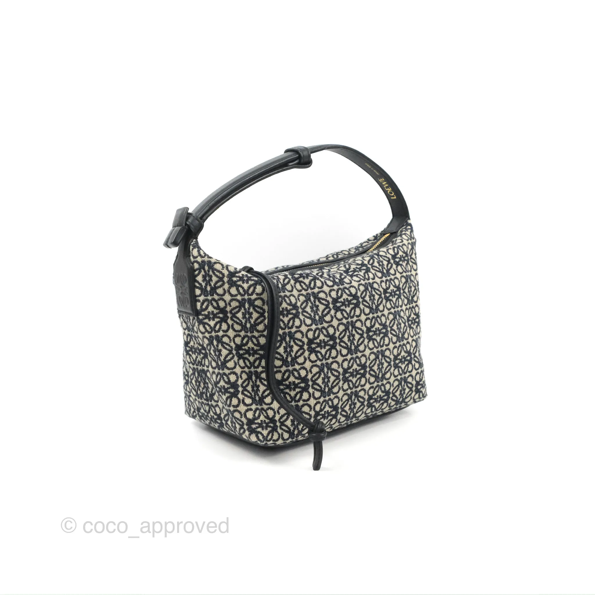 Loewe Small Cubi bag in Anagram Jacquard & Calfskin Navy/Black