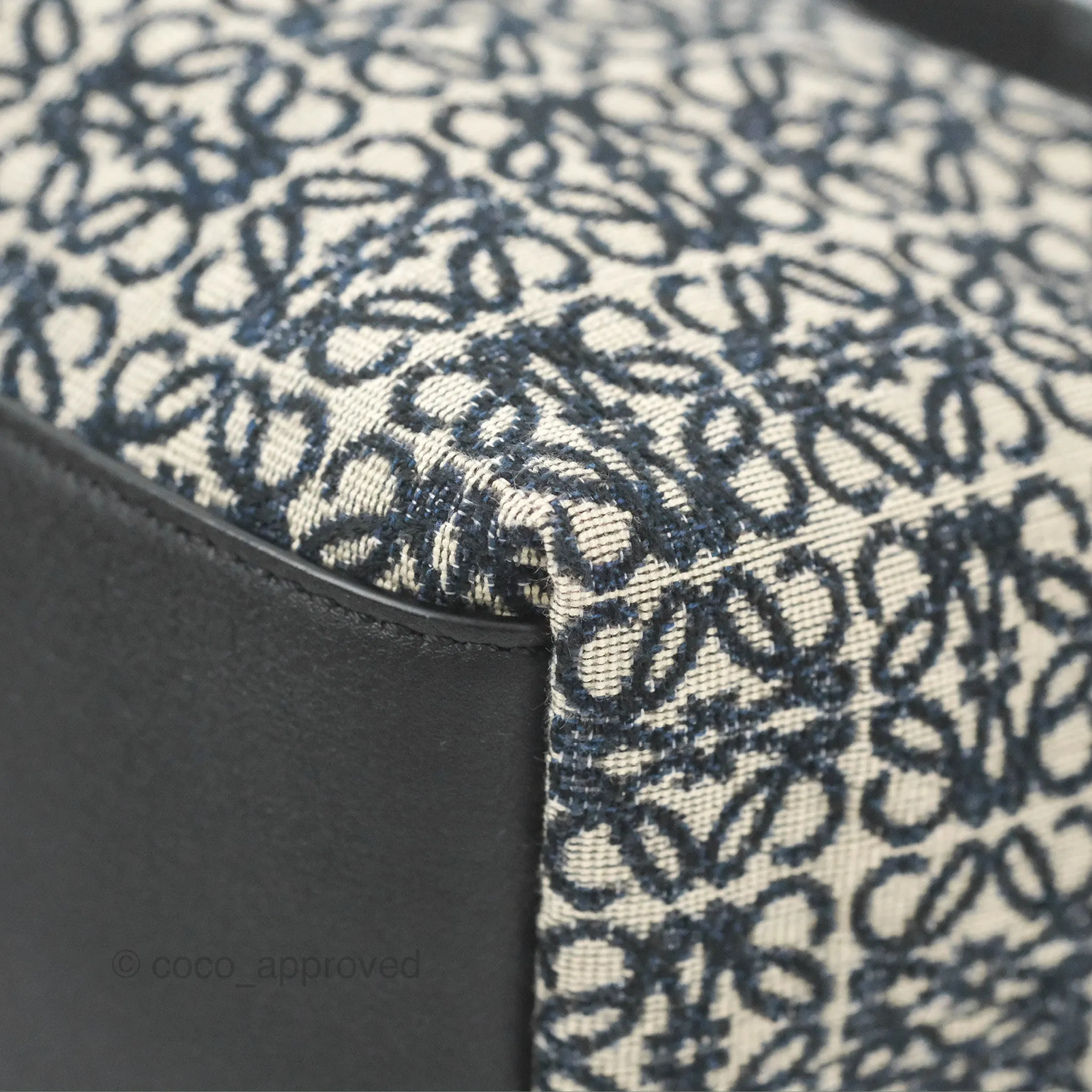 Loewe Small Cubi bag in Anagram Jacquard & Calfskin Navy/Black