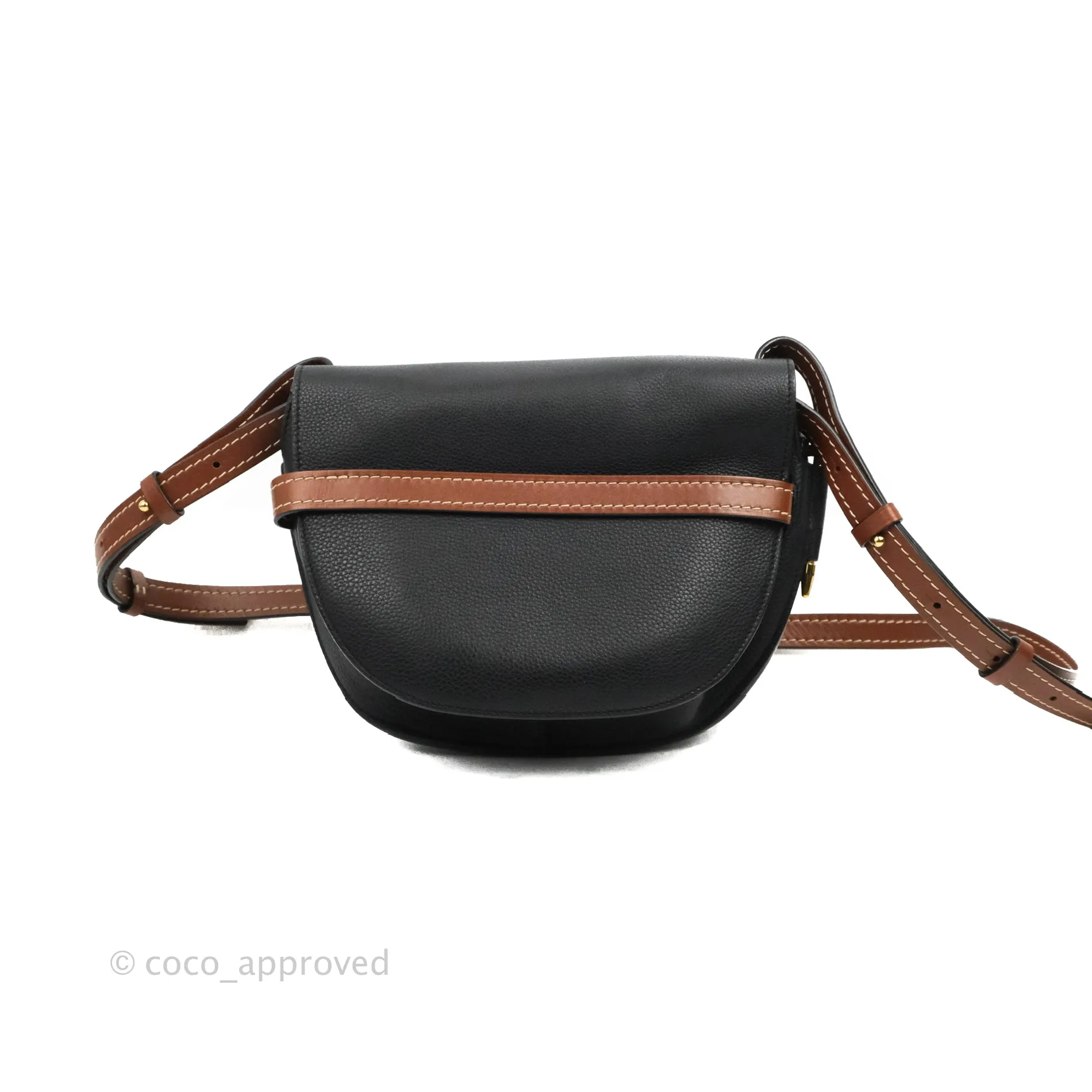 Loewe Small Gate Bag Black/Pecan Grained Calfskin