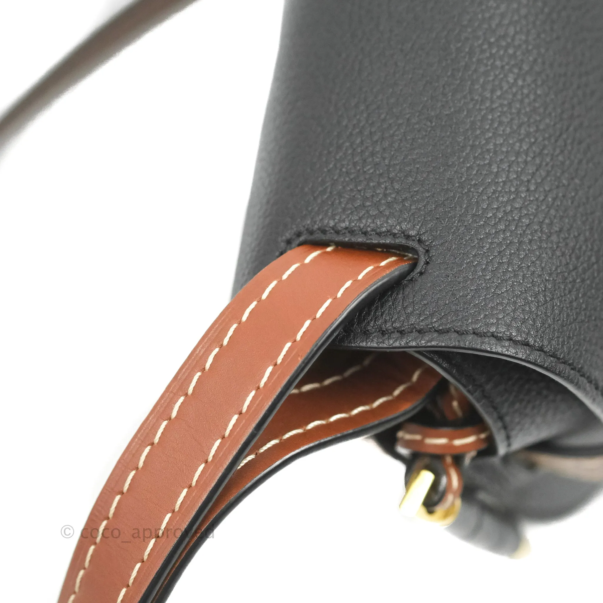 Loewe Small Gate Bag Black/Pecan Grained Calfskin