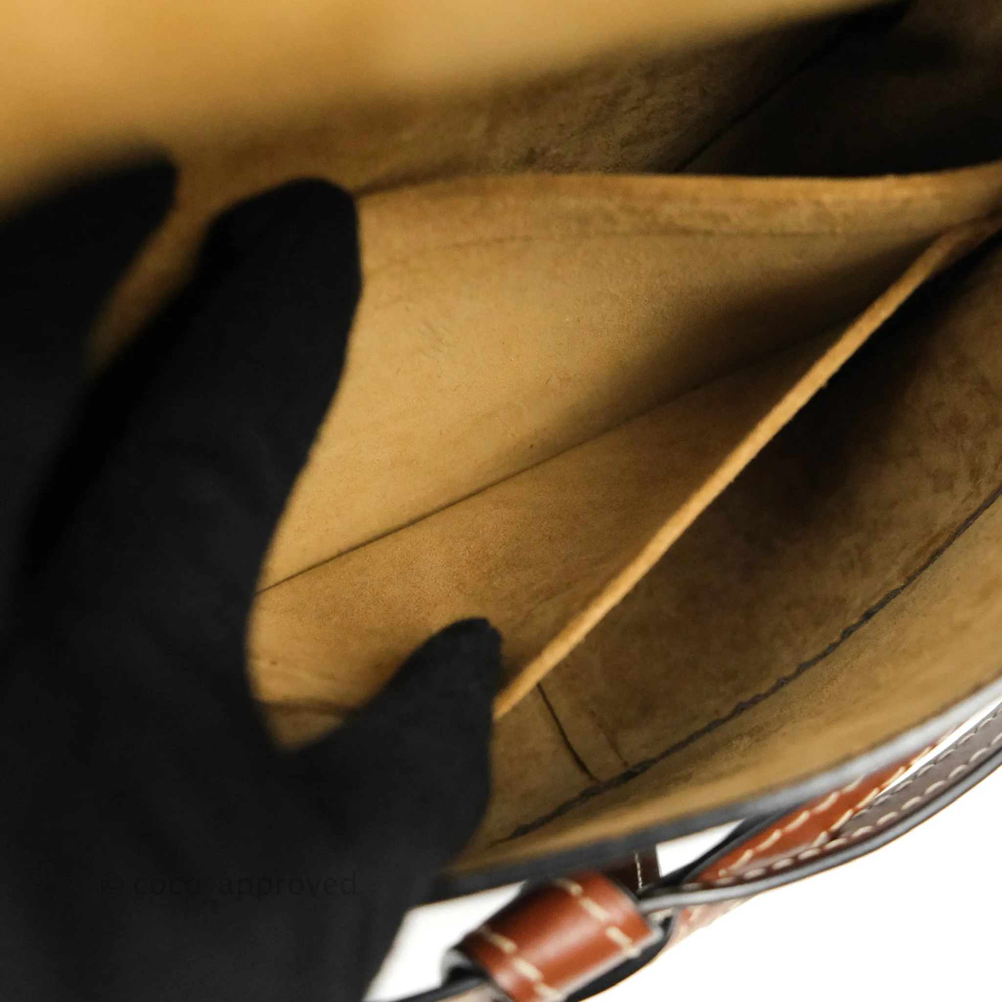 Loewe Small Gate Bag Black/Pecan Grained Calfskin