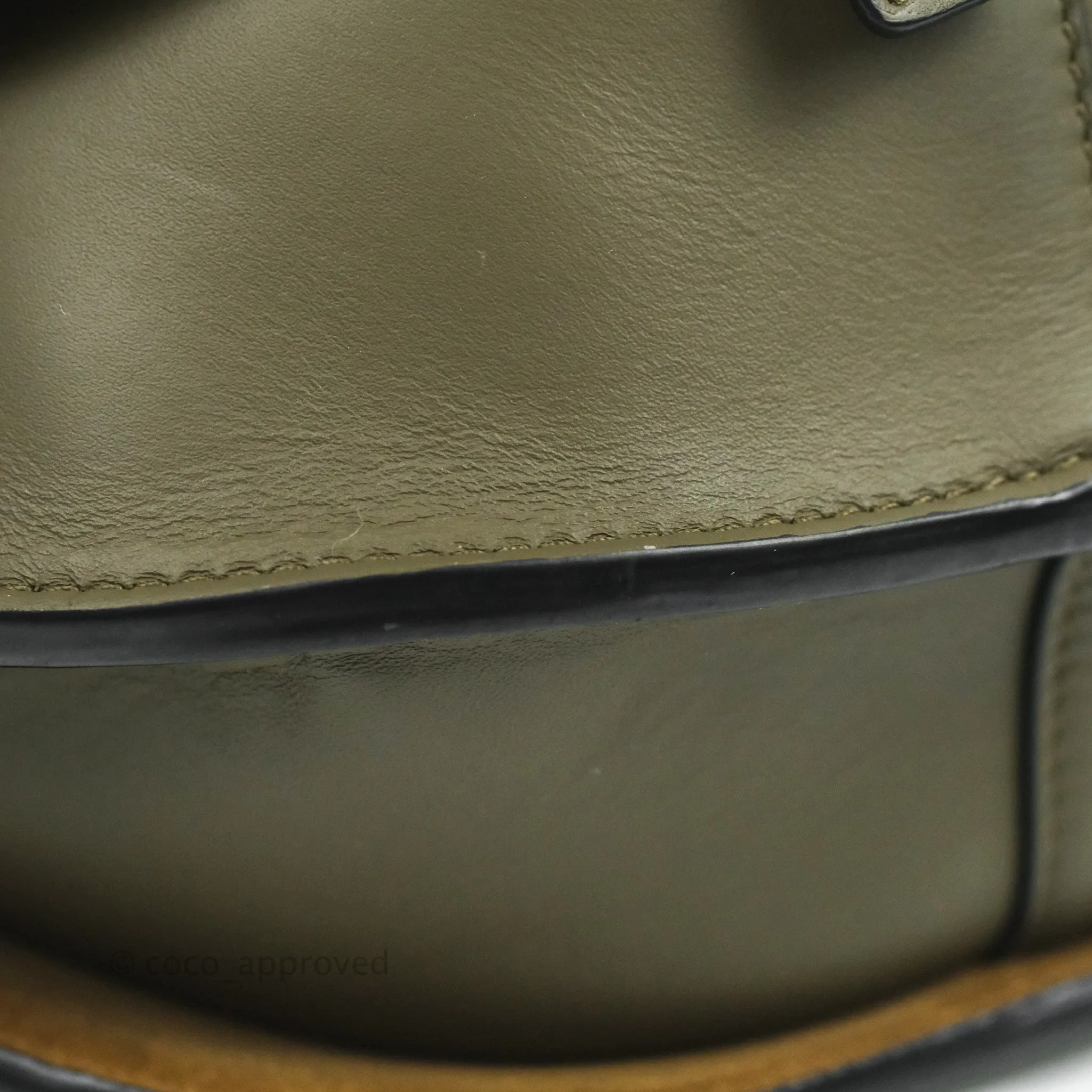 Loewe Small Gate Bag in Soft Calfskin & Jacquard Strap Autumn Green