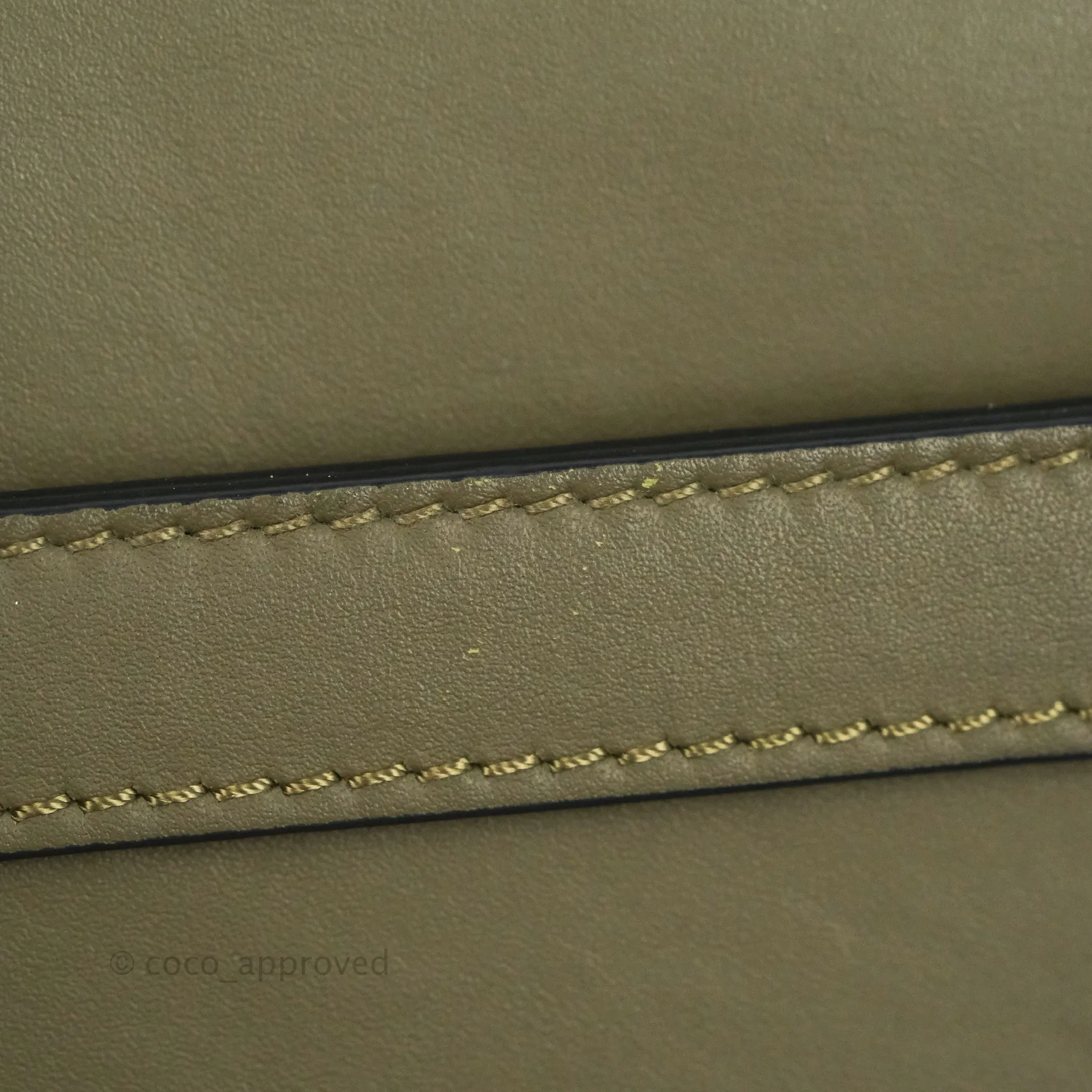 Loewe Small Gate Bag in Soft Calfskin & Jacquard Strap Autumn Green