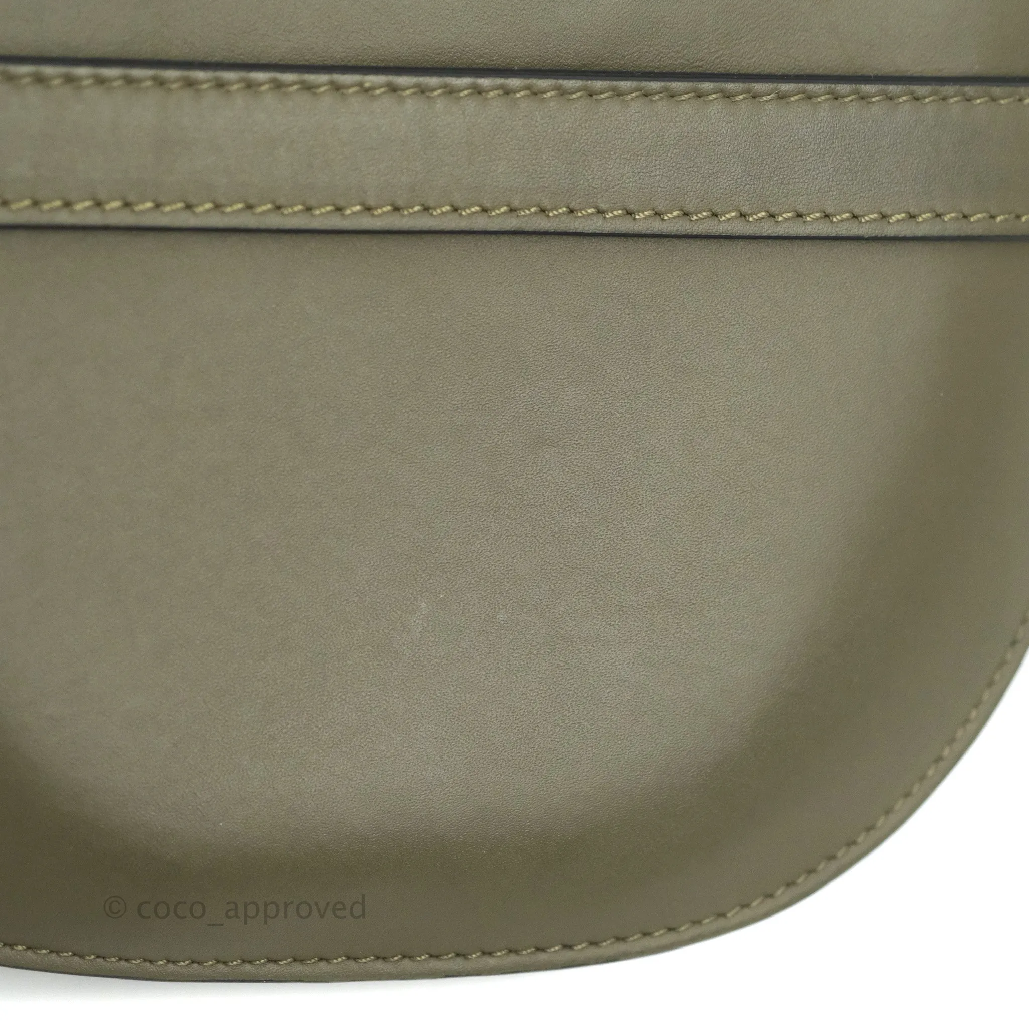 Loewe Small Gate Bag in Soft Calfskin & Jacquard Strap Autumn Green
