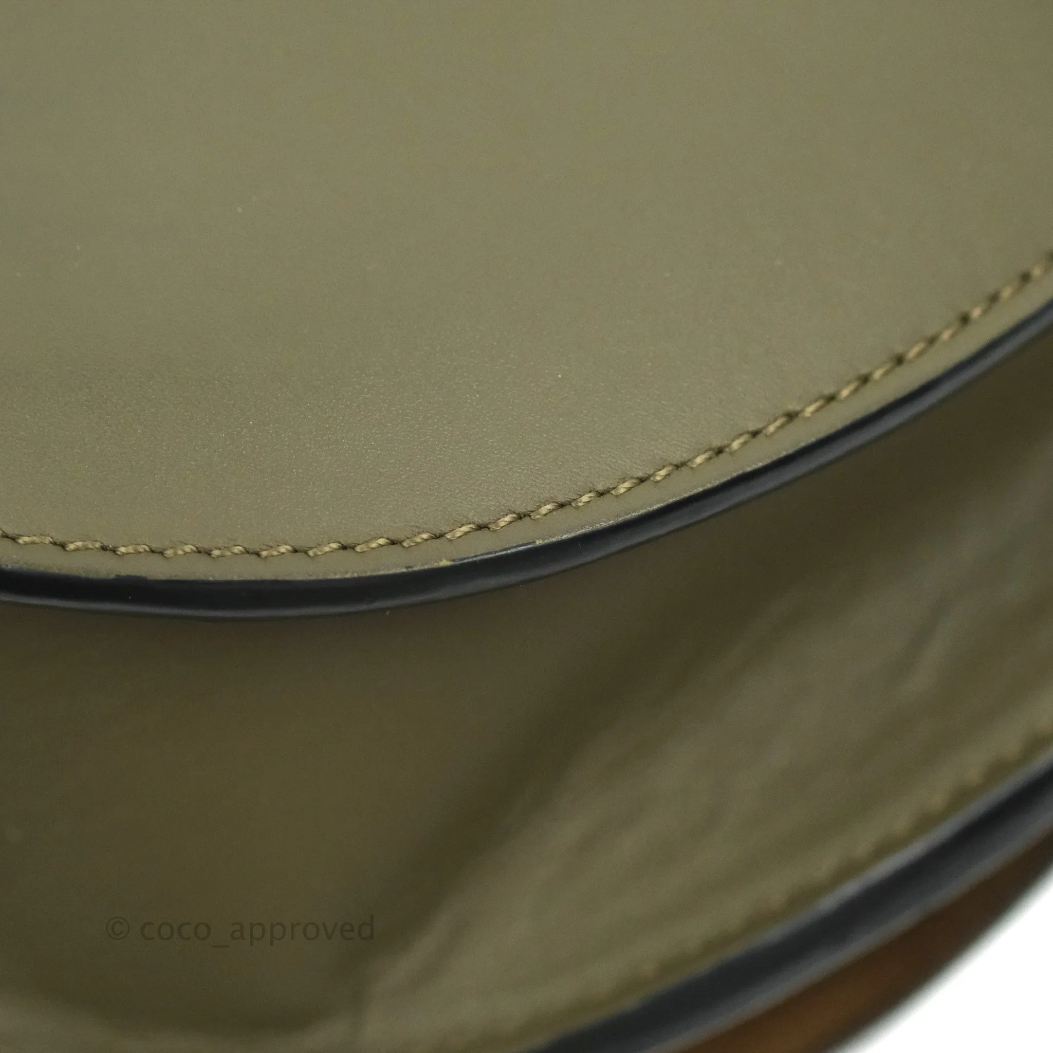 Loewe Small Gate Bag in Soft Calfskin & Jacquard Strap Autumn Green