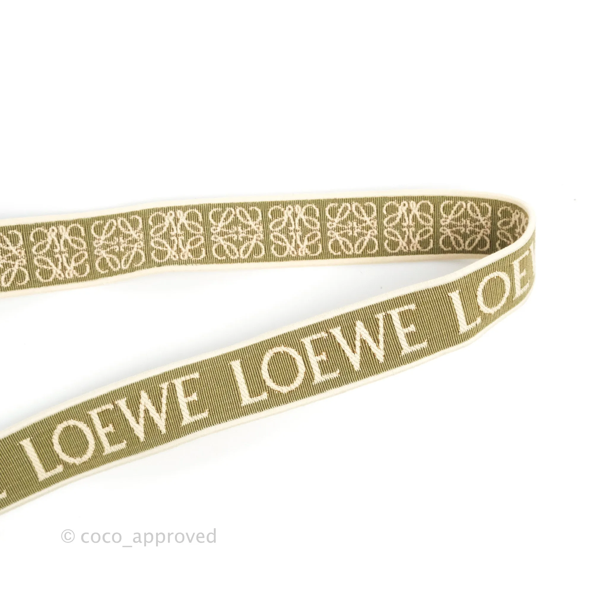 Loewe Small Gate Bag in Soft Calfskin & Jacquard Strap Autumn Green