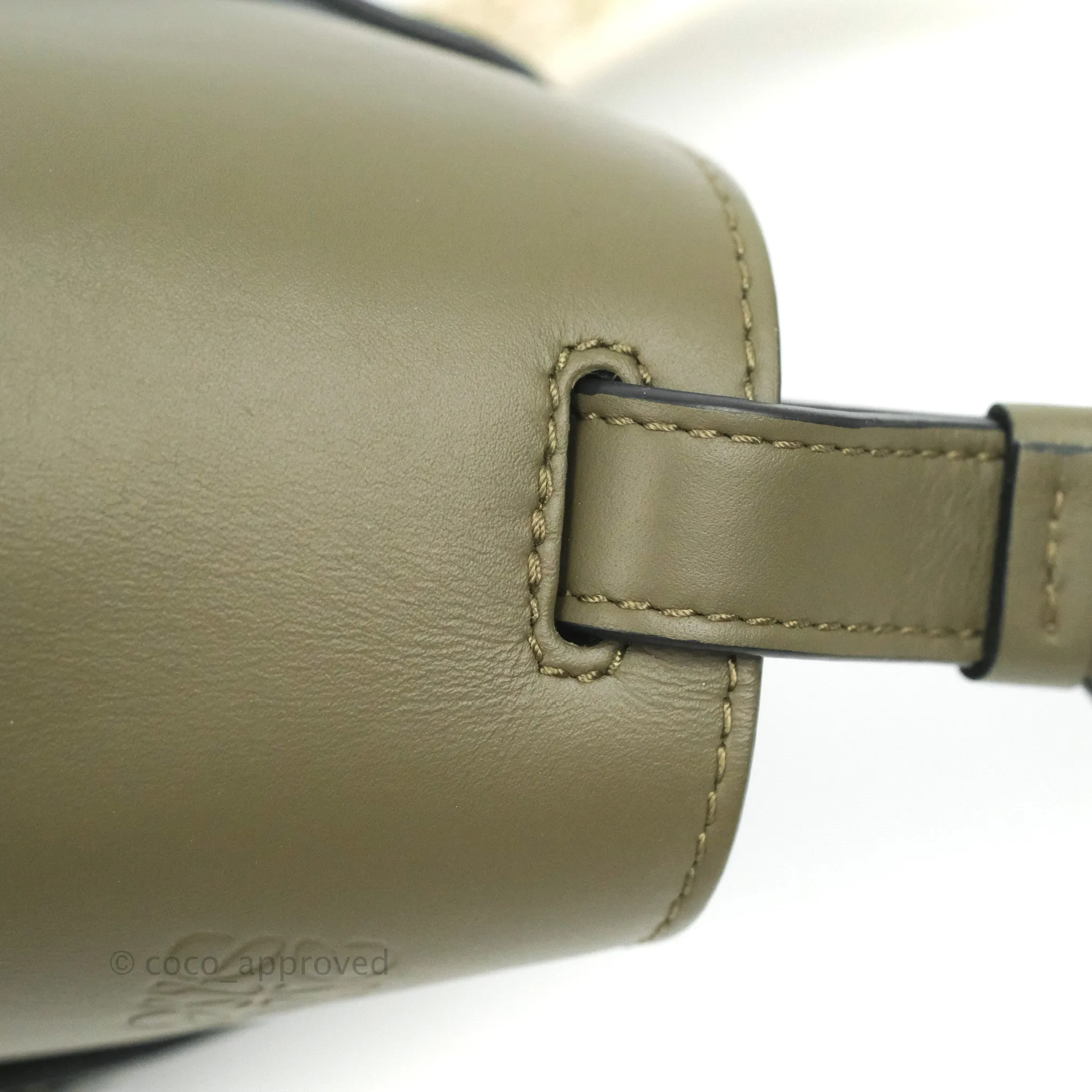 Loewe Small Gate Bag in Soft Calfskin & Jacquard Strap Autumn Green