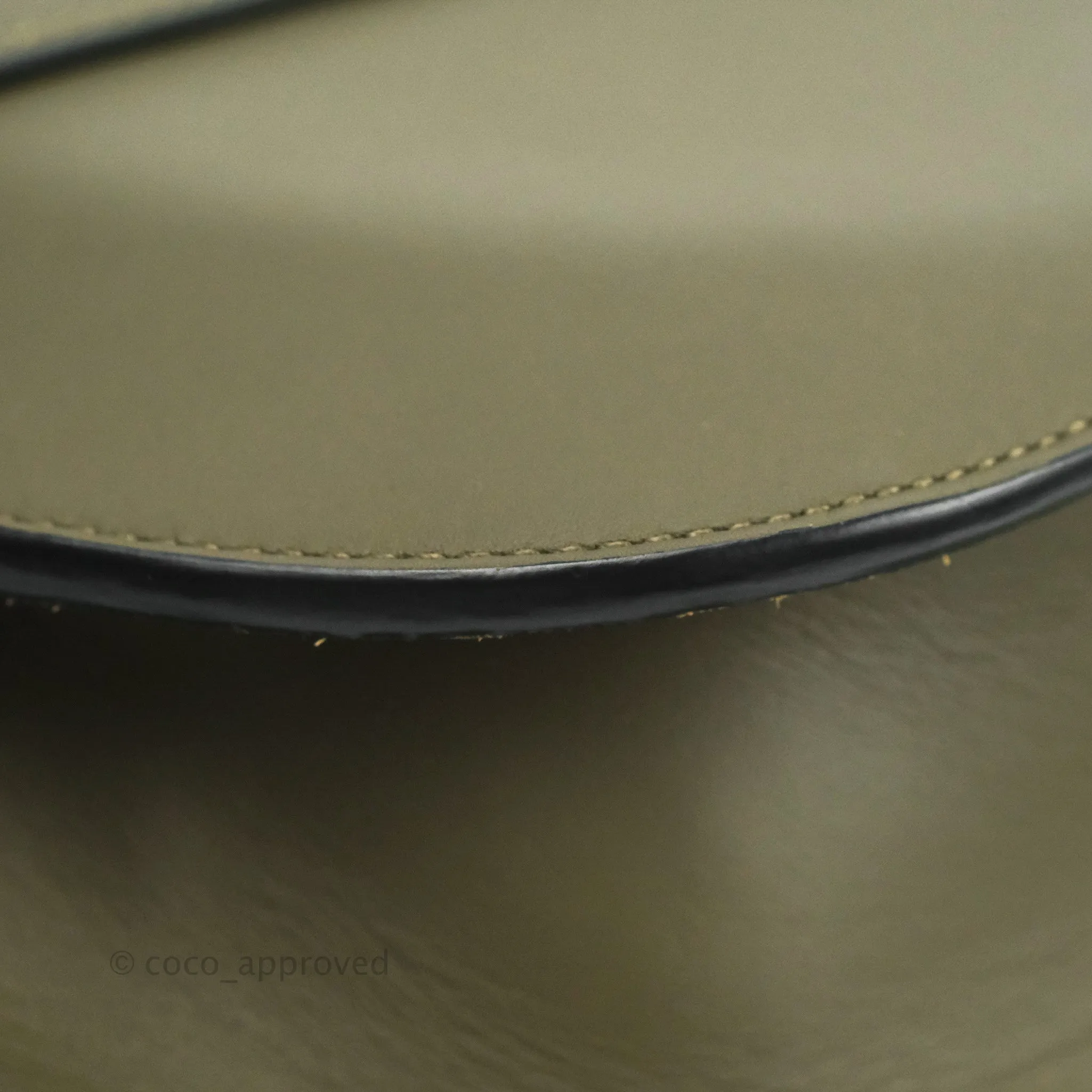 Loewe Small Gate Bag in Soft Calfskin & Jacquard Strap Autumn Green