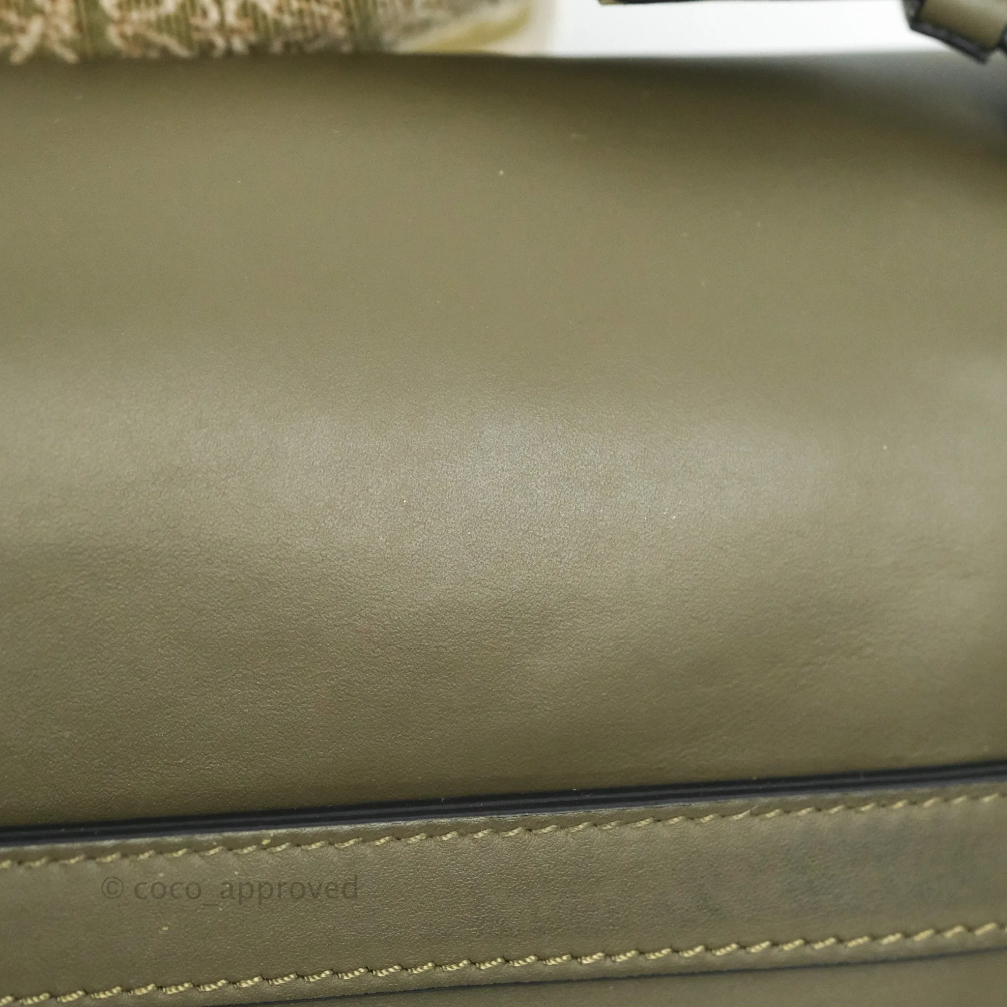 Loewe Small Gate Bag in Soft Calfskin & Jacquard Strap Autumn Green