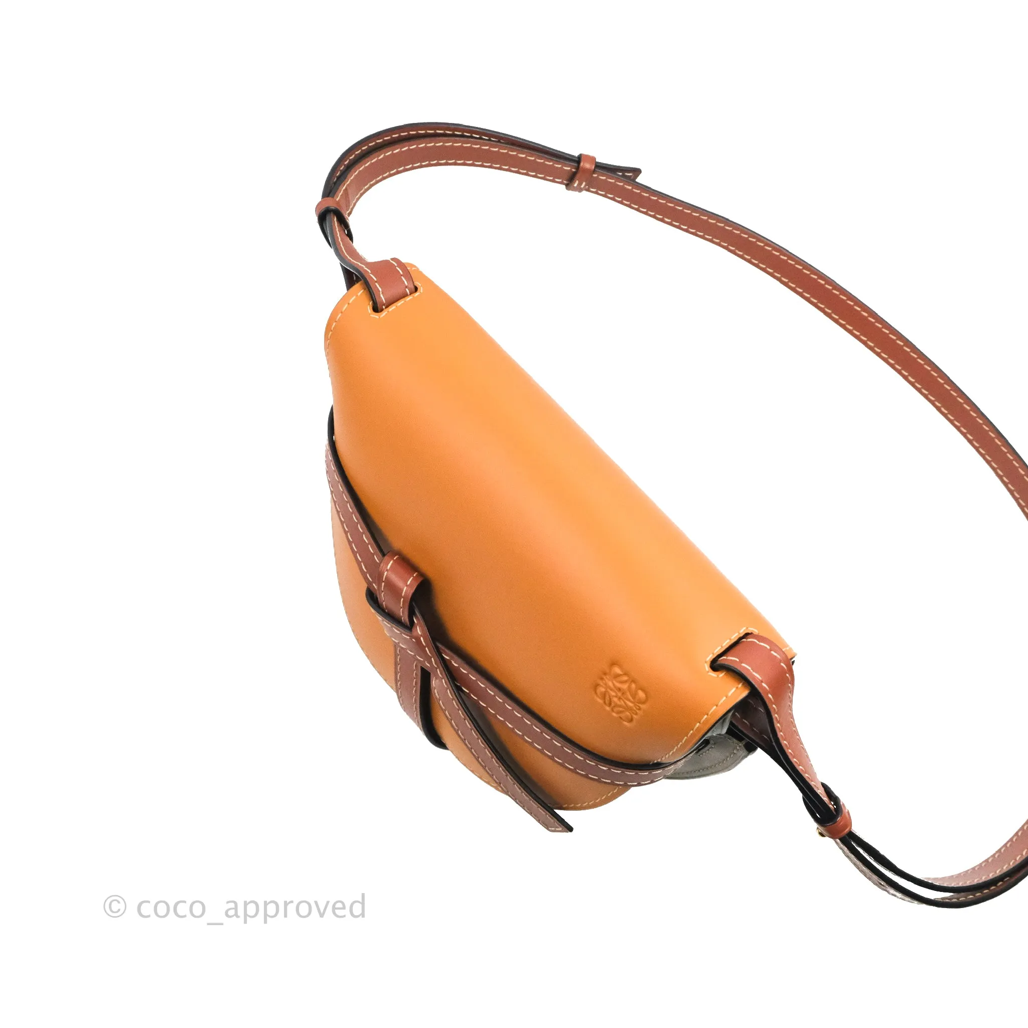 Loewe Small Gate Bag Smooth Calfskin Amber/Light Grey/Rust