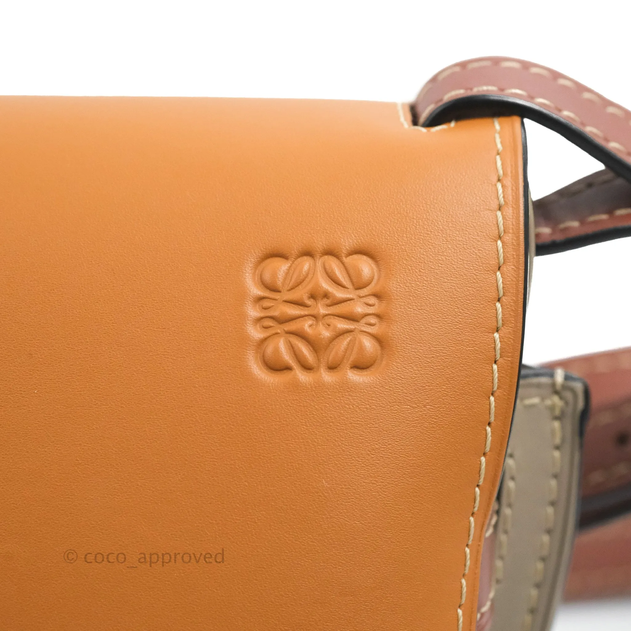 Loewe Small Gate Bag Smooth Calfskin Amber/Light Grey/Rust