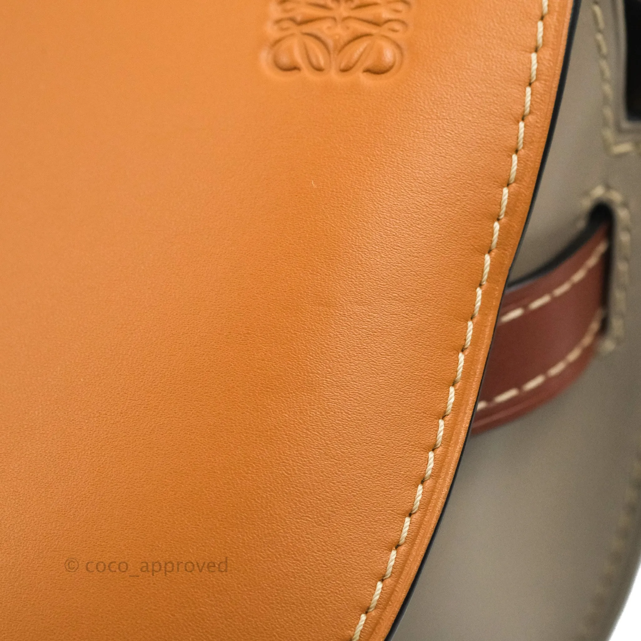 Loewe Small Gate Bag Smooth Calfskin Amber/Light Grey/Rust