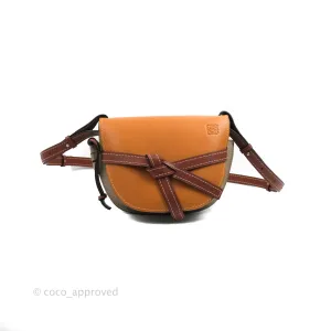 Loewe Small Gate Bag Smooth Calfskin Amber/Light Grey/Rust