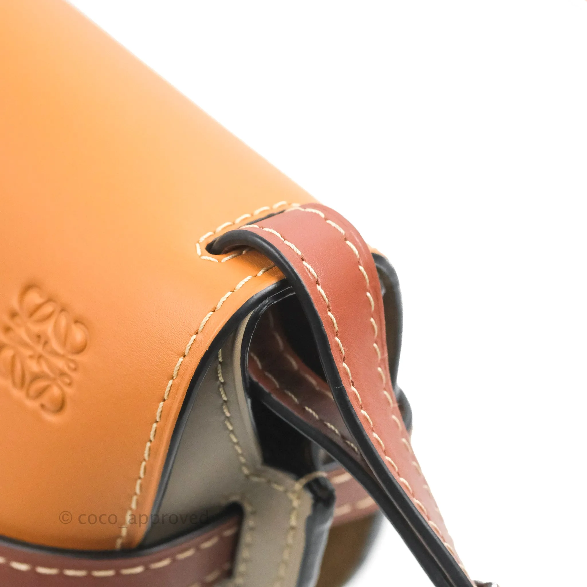 Loewe Small Gate Bag Smooth Calfskin Amber/Light Grey/Rust