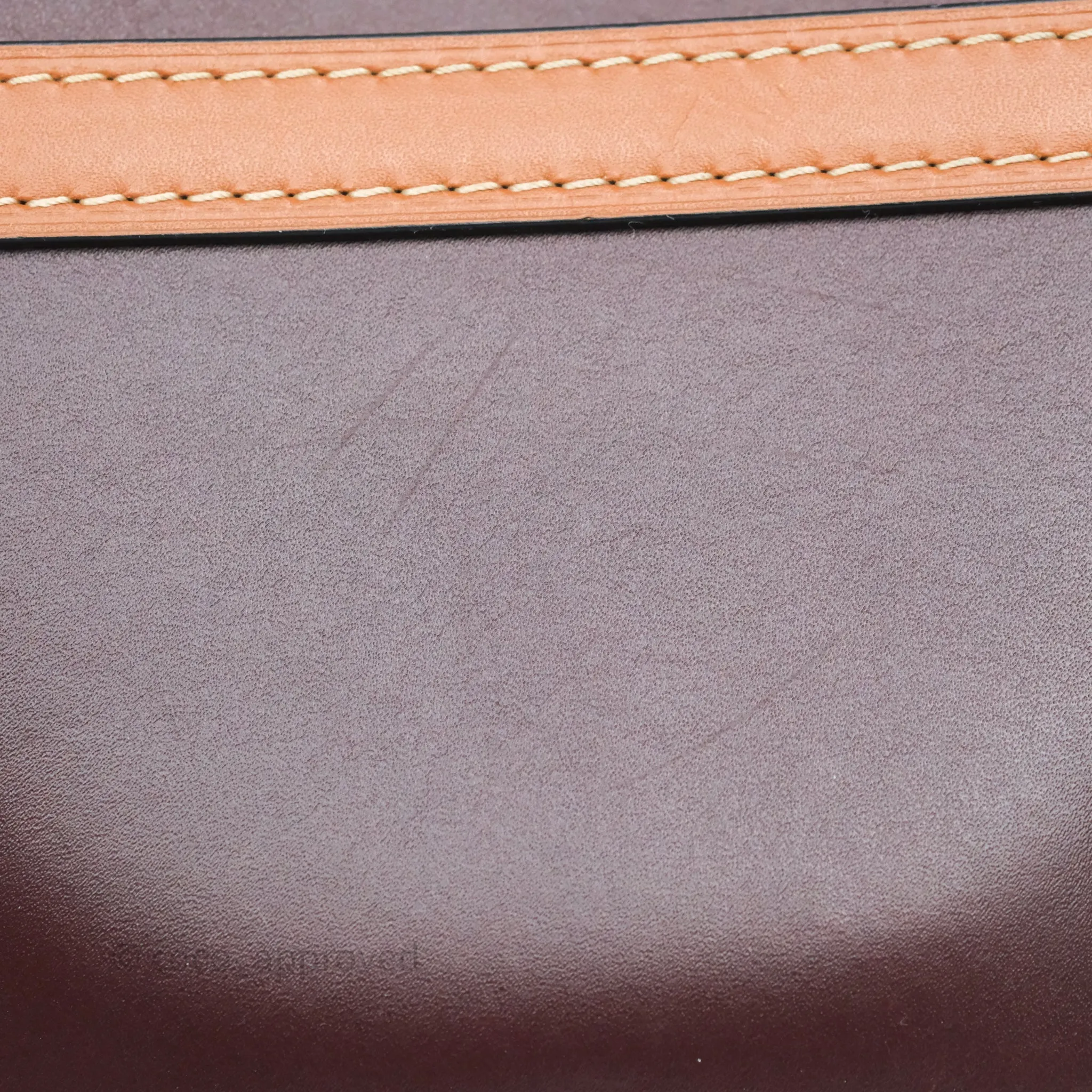 Loewe Small Gate Bag Smooth Calfskin Burgundy Tan Brown