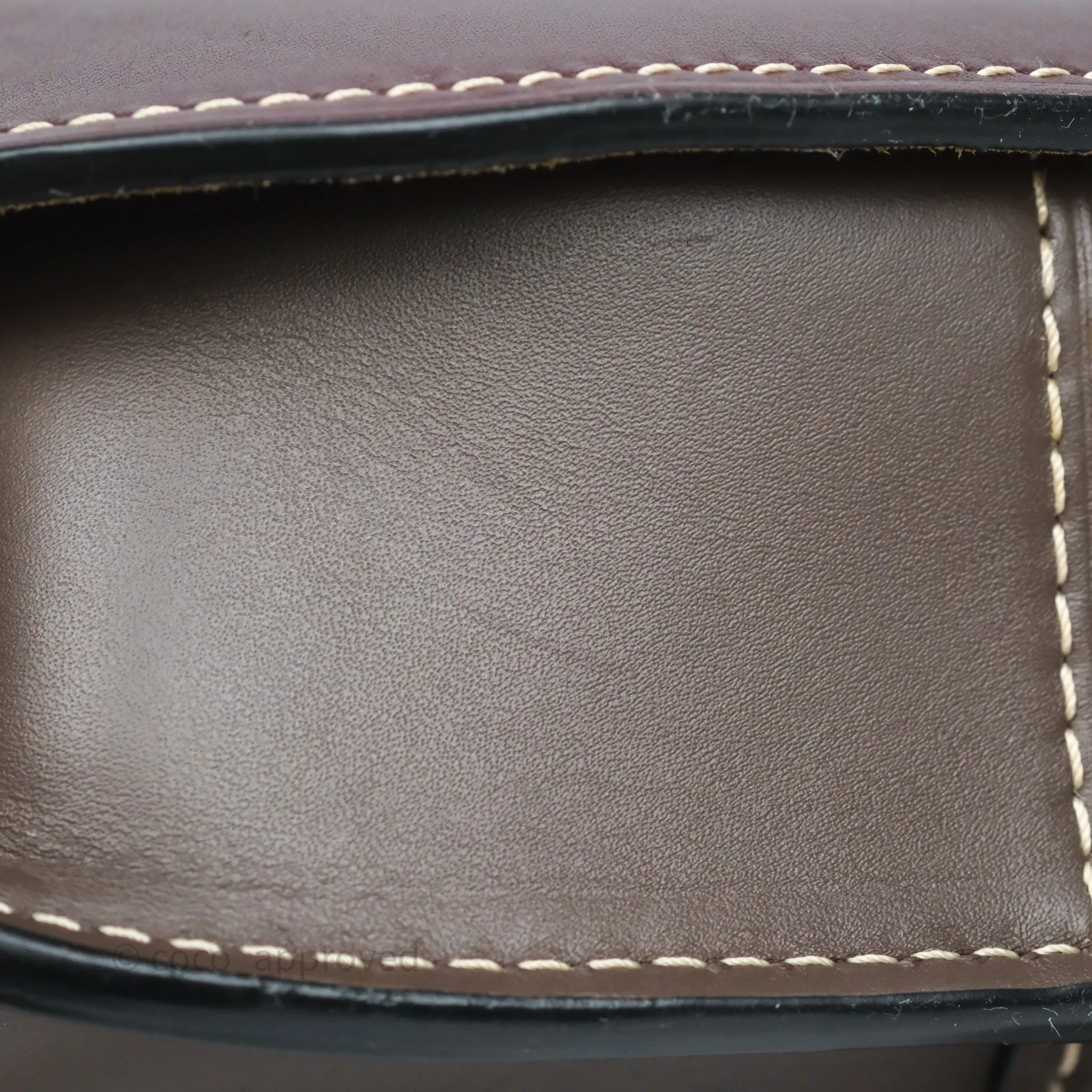 Loewe Small Gate Bag Smooth Calfskin Burgundy Tan Brown