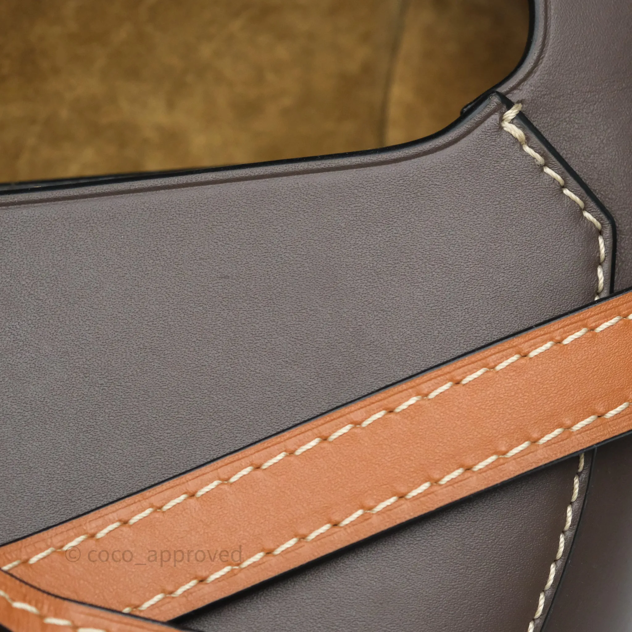 Loewe Small Gate Bag Smooth Calfskin Burgundy Tan Brown