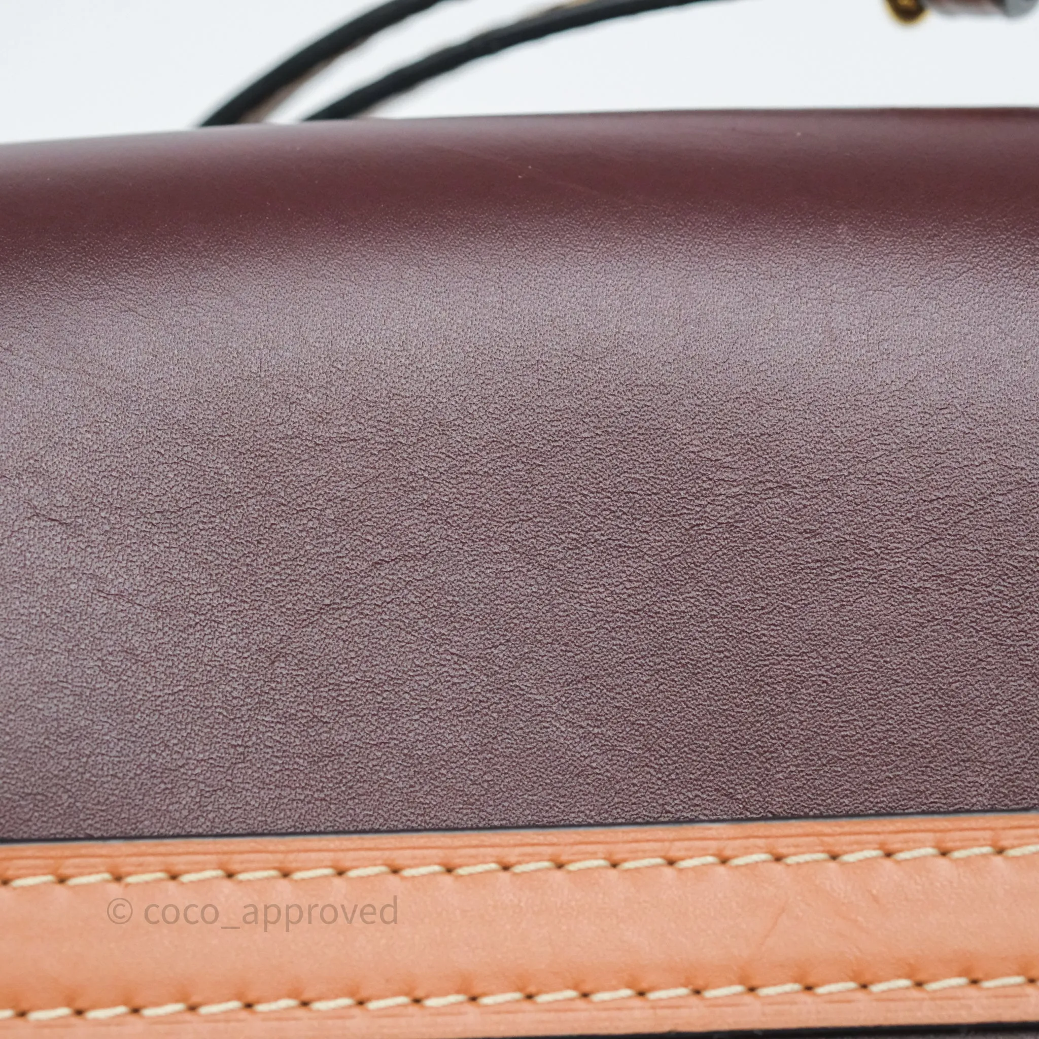 Loewe Small Gate Bag Smooth Calfskin Burgundy Tan Brown