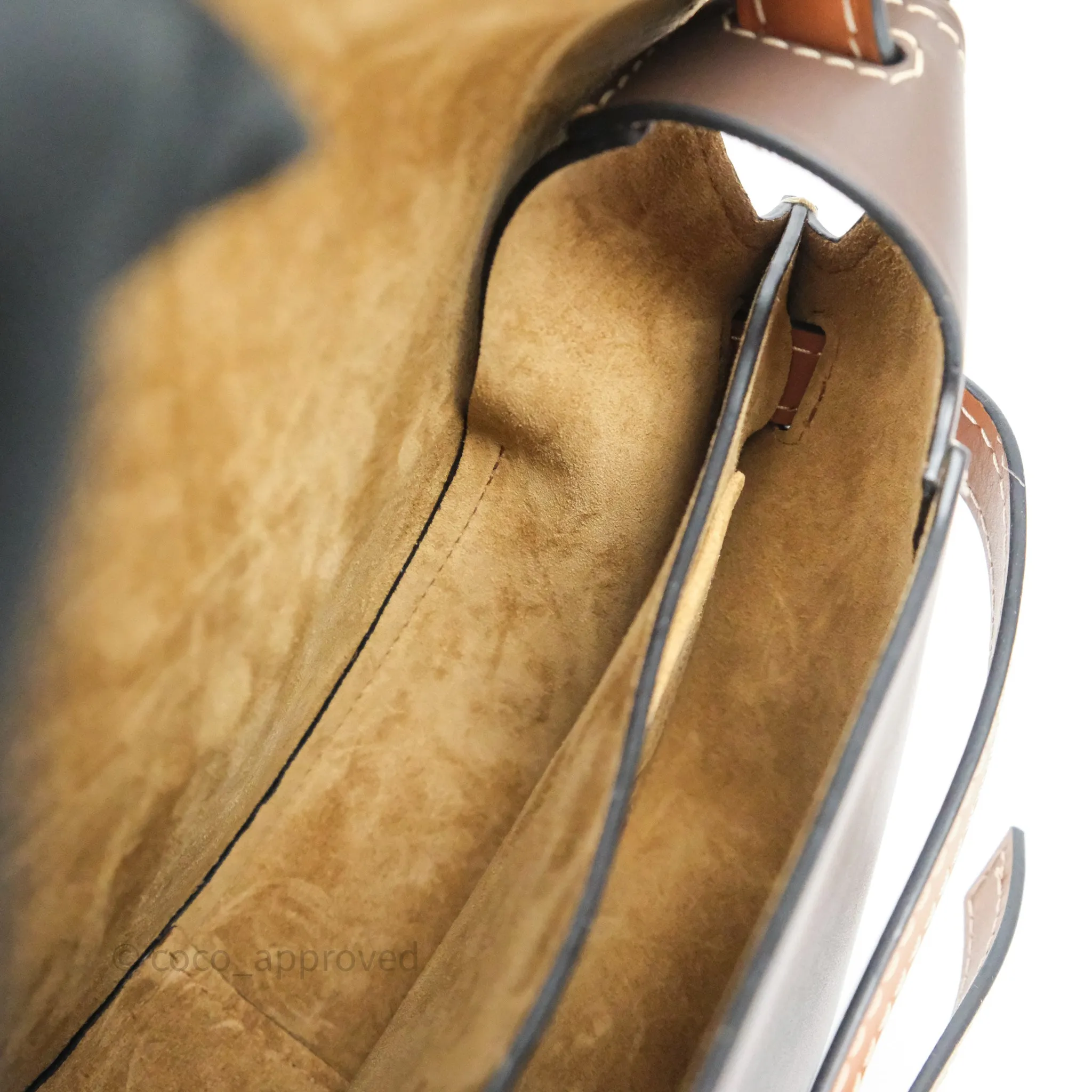 Loewe Small Gate Bag Smooth Calfskin Burgundy Tan Brown