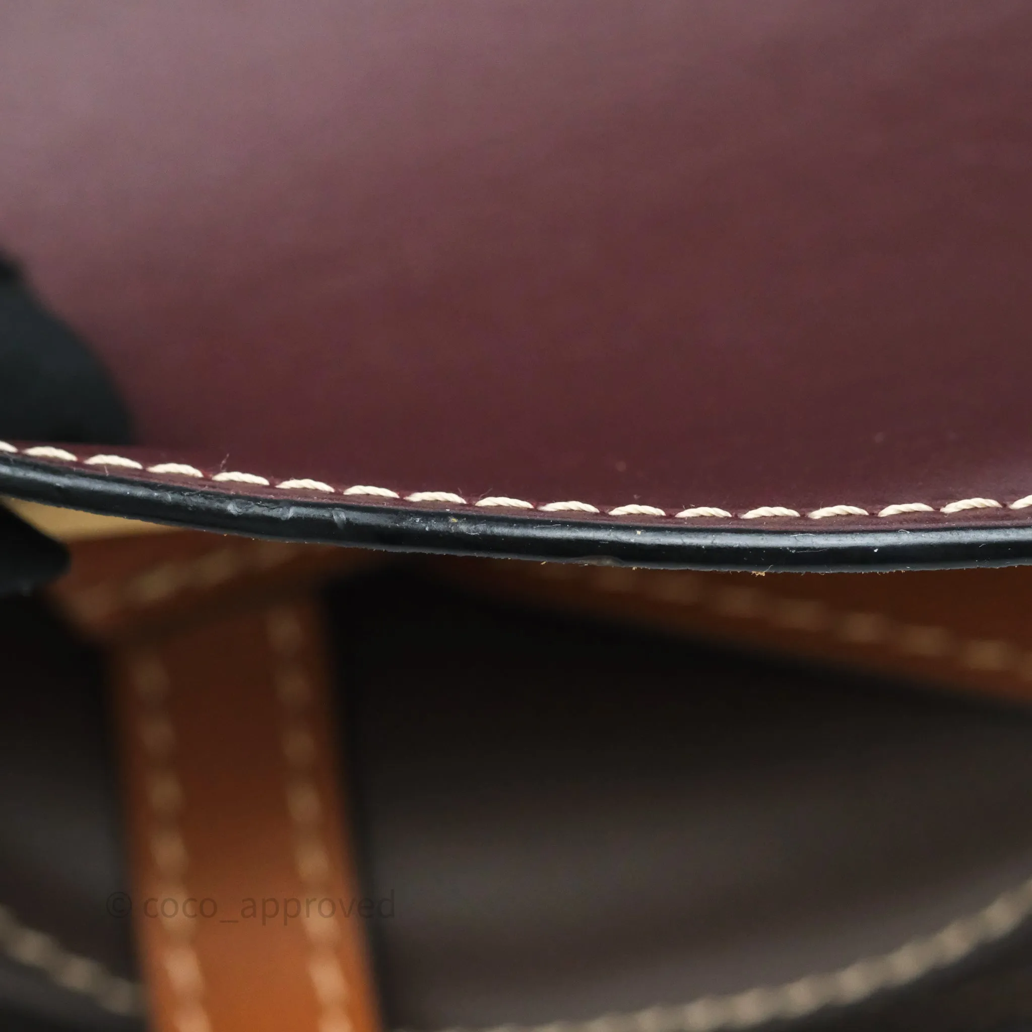 Loewe Small Gate Bag Smooth Calfskin Burgundy Tan Brown