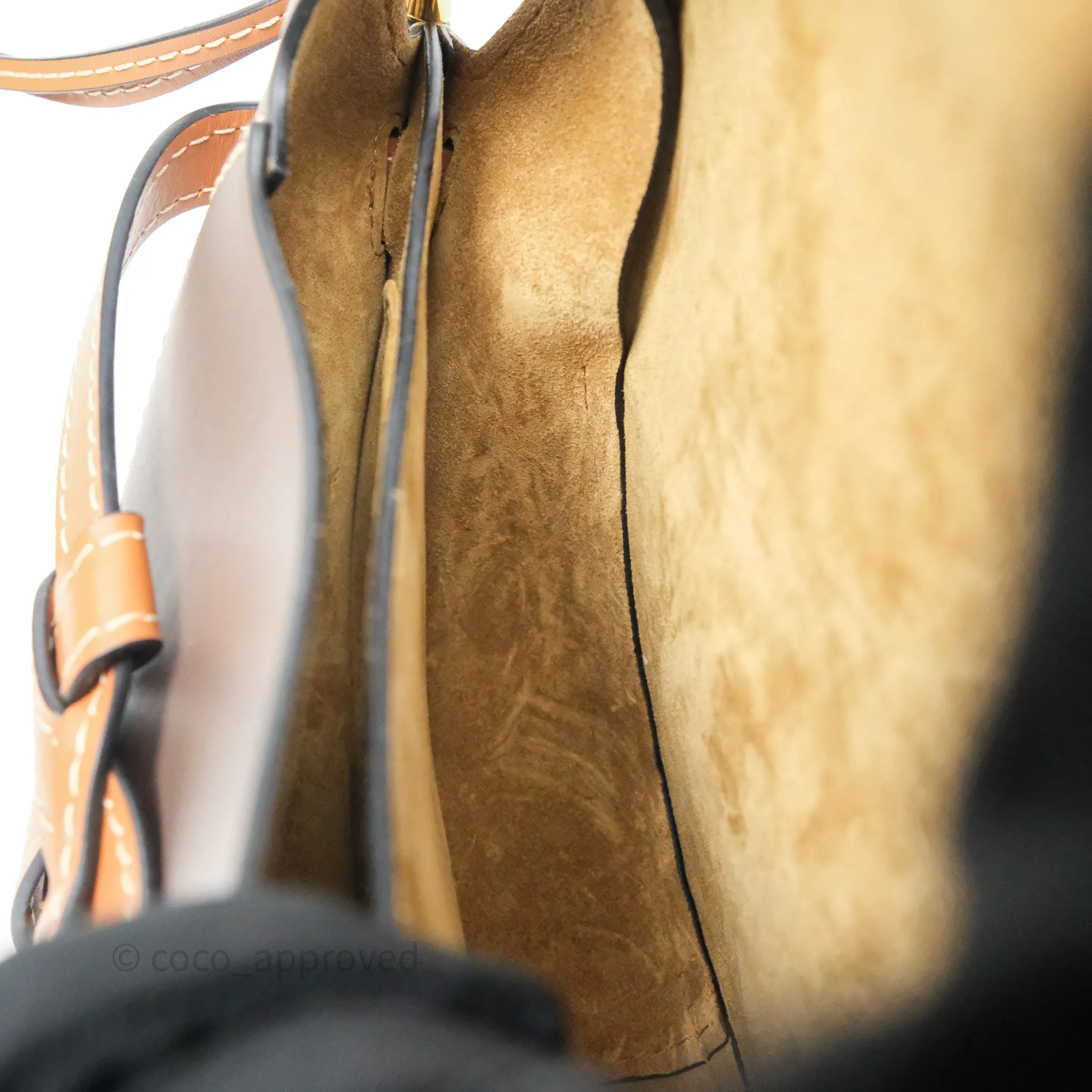 Loewe Small Gate Bag Smooth Calfskin Burgundy Tan Brown