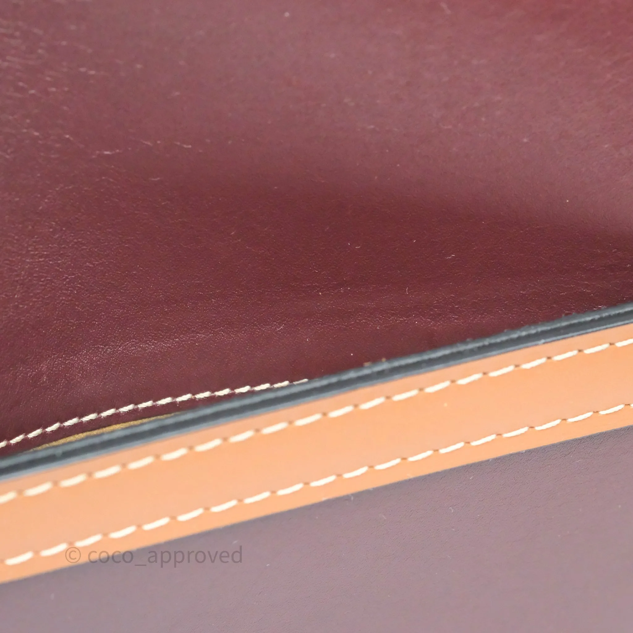 Loewe Small Gate Bag Smooth Calfskin Burgundy Tan Brown