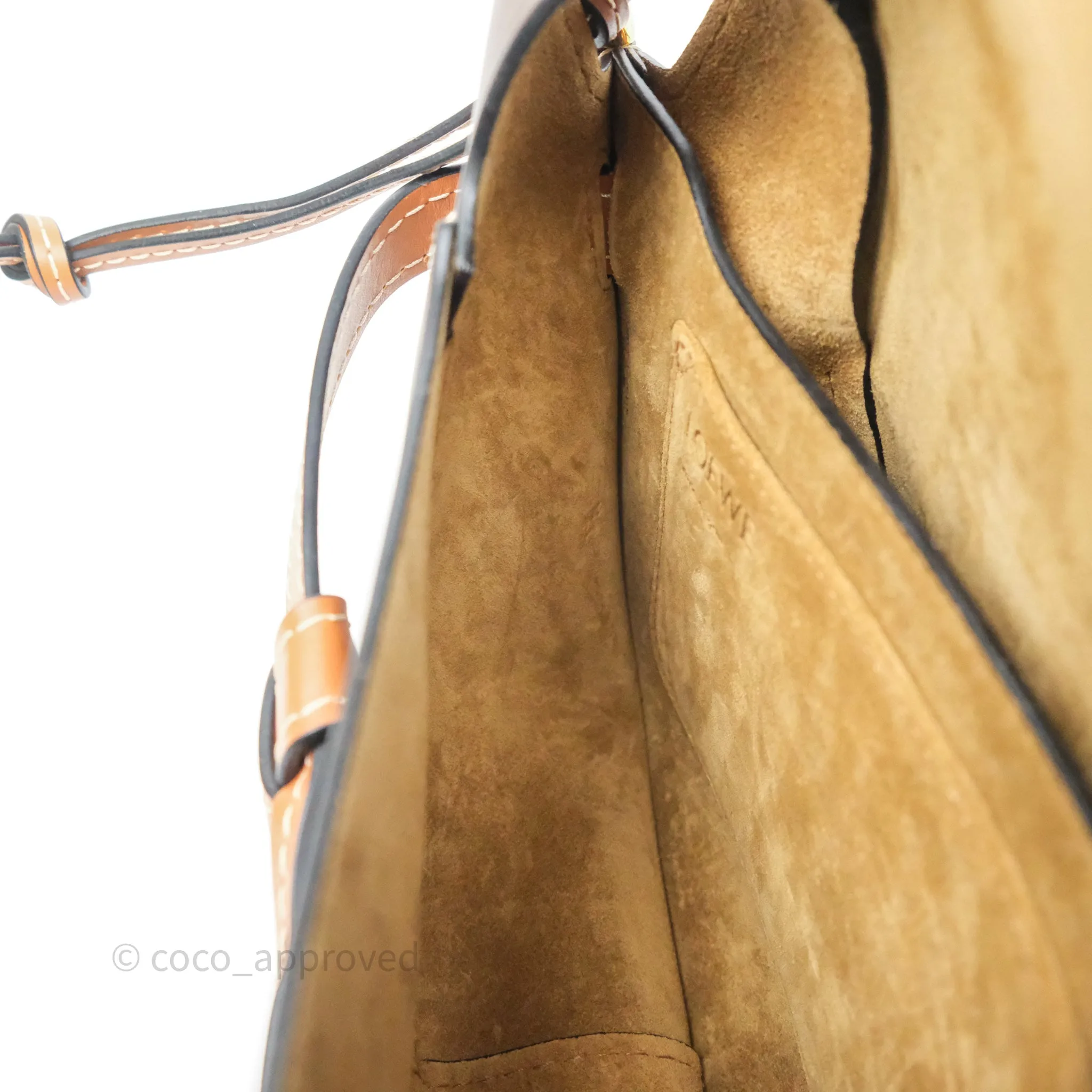 Loewe Small Gate Bag Smooth Calfskin Burgundy Tan Brown