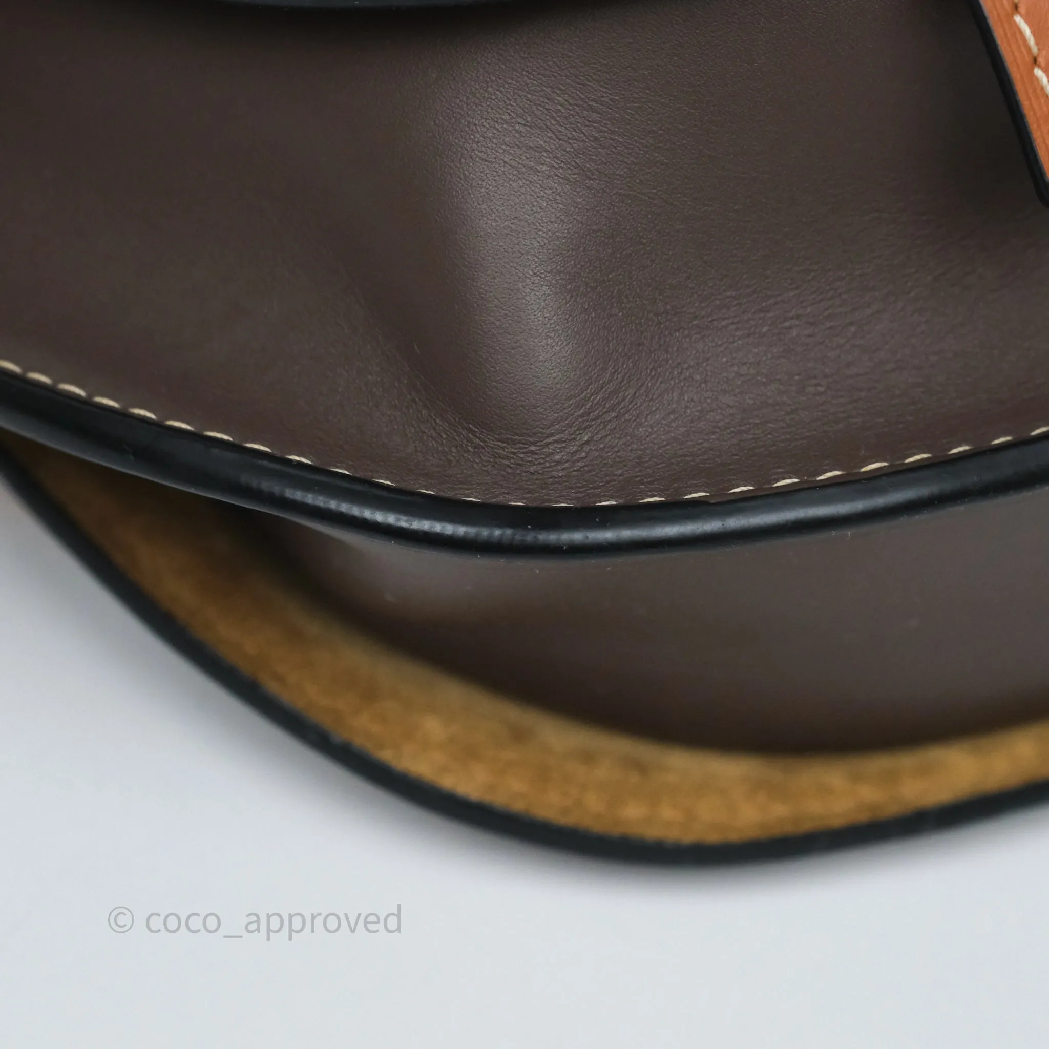 Loewe Small Gate Bag Smooth Calfskin Burgundy Tan Brown