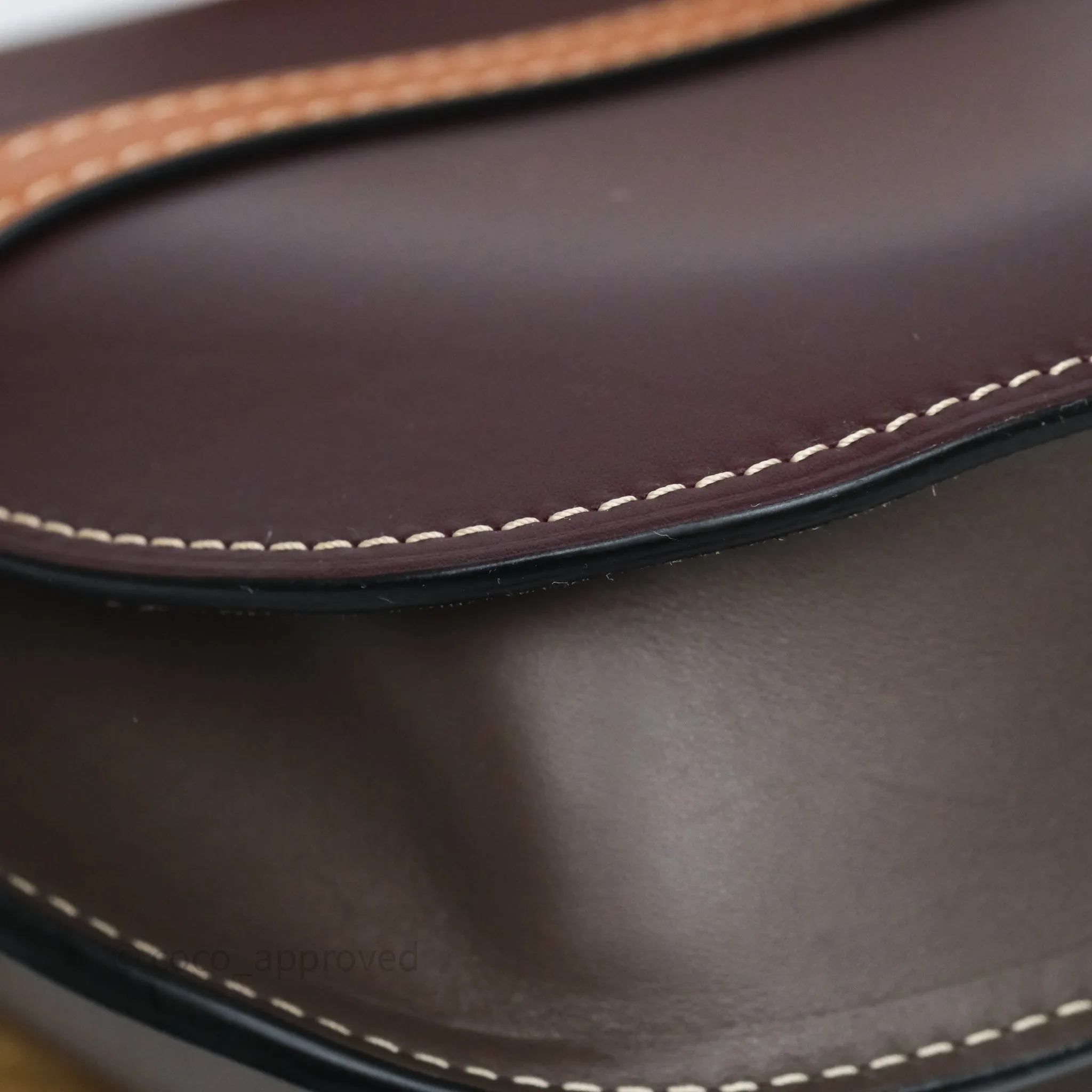Loewe Small Gate Bag Smooth Calfskin Burgundy Tan Brown