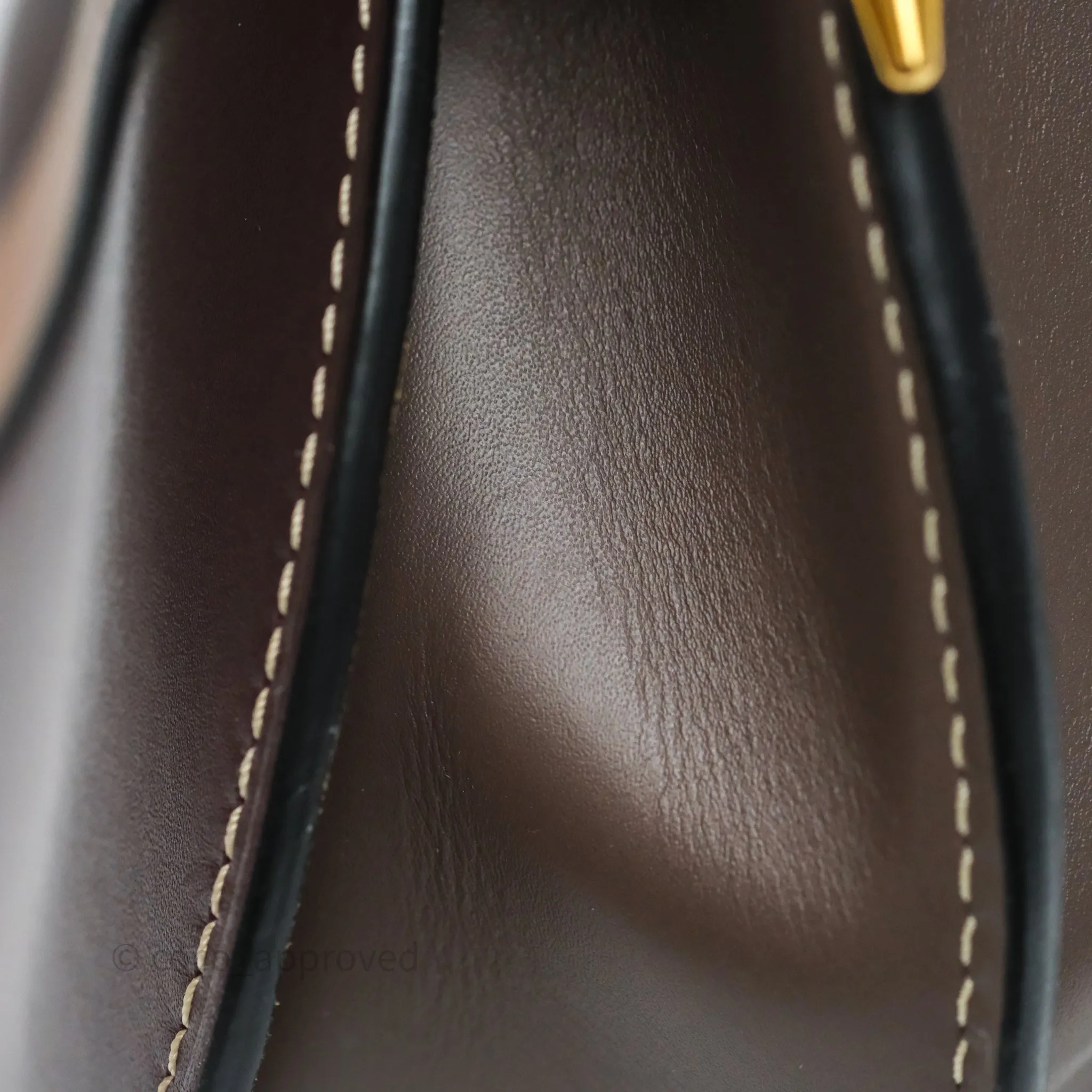 Loewe Small Gate Bag Smooth Calfskin Burgundy Tan Brown
