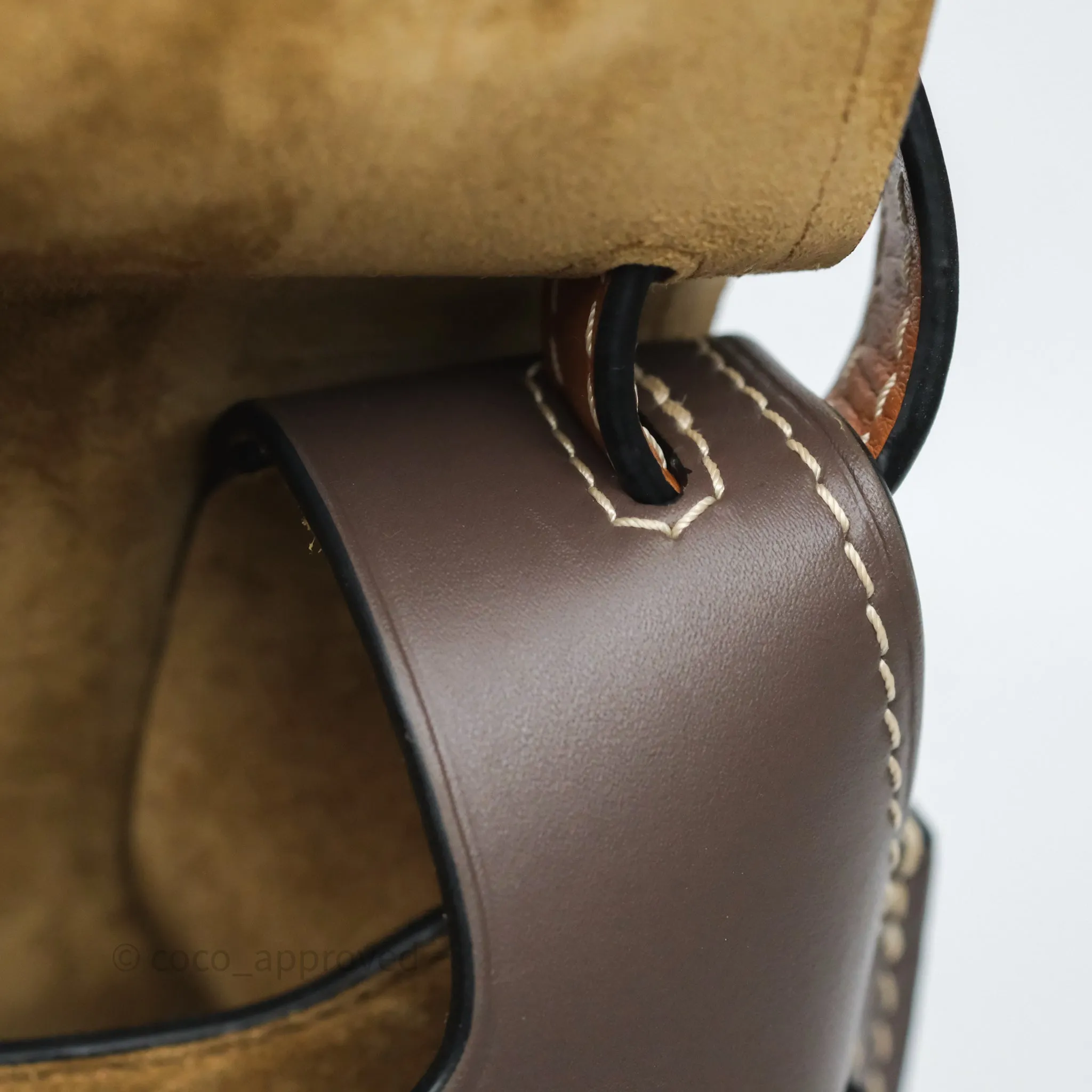 Loewe Small Gate Bag Smooth Calfskin Burgundy Tan Brown