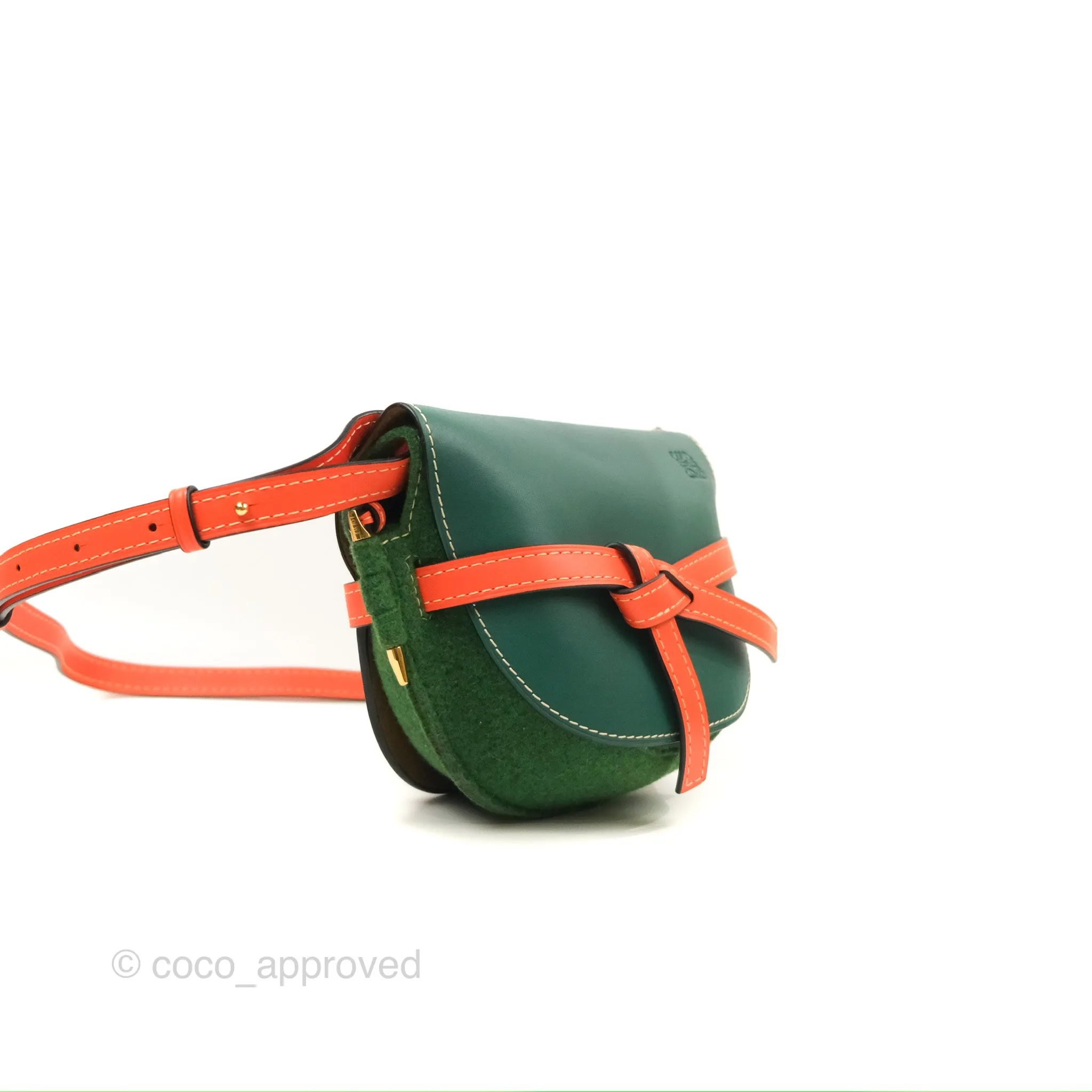Loewe Small Gate Bag Smooth Calfskin in Green