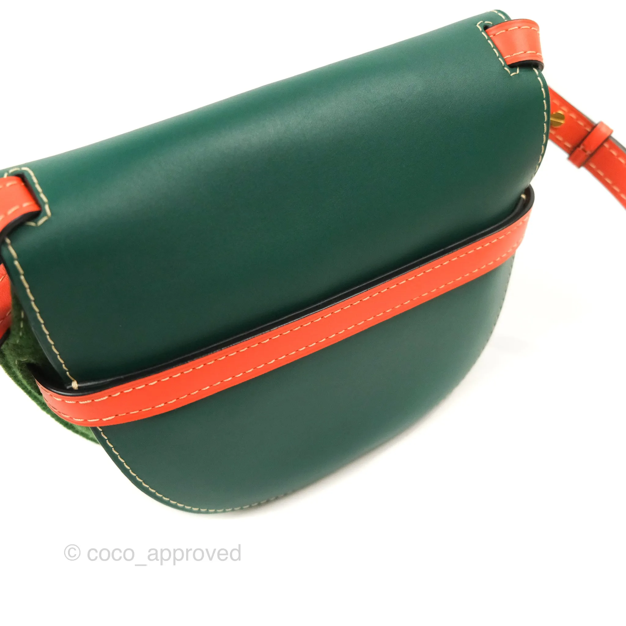 Loewe Small Gate Bag Smooth Calfskin in Green