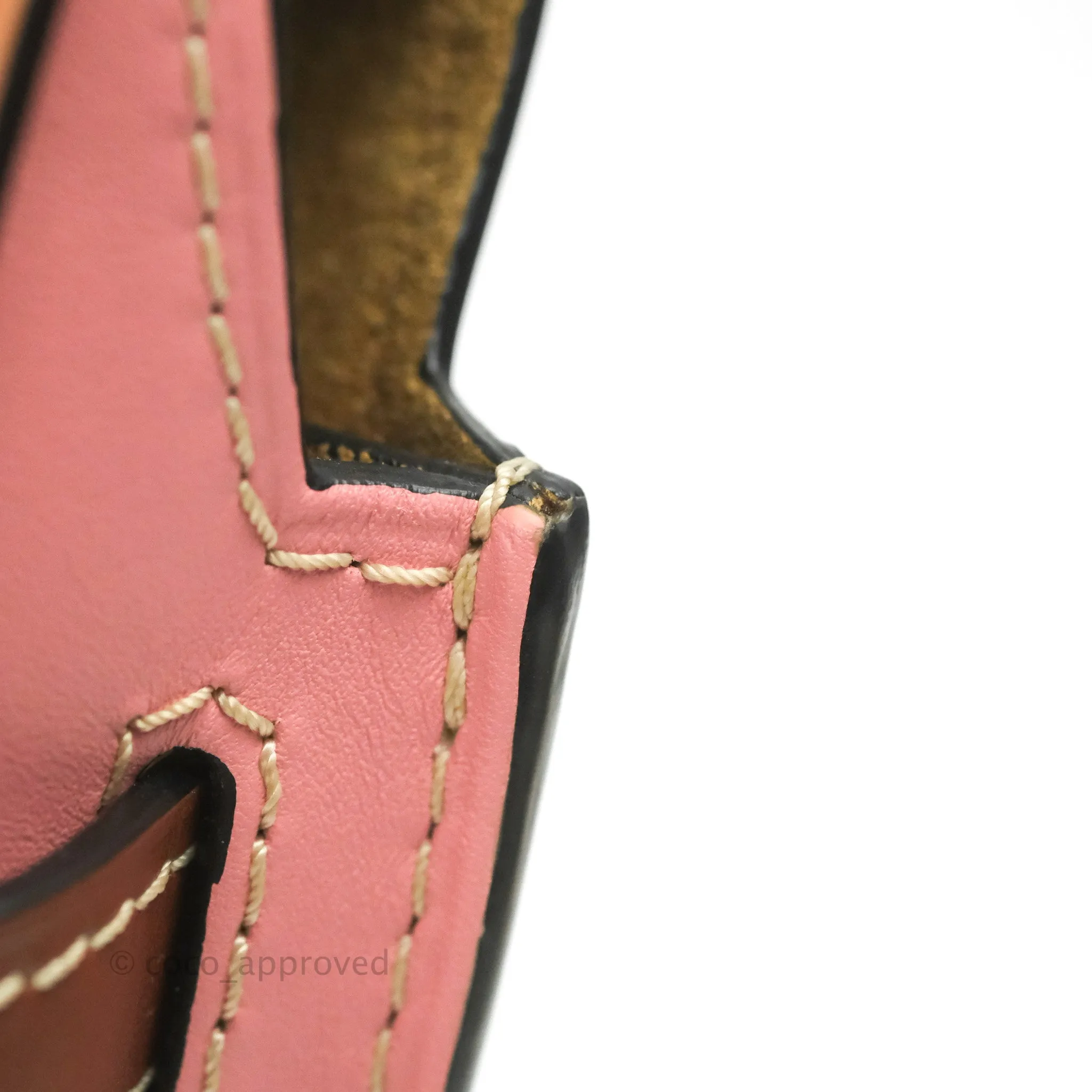 Loewe Small Gate Bag Smooth Calfskin in Tan/Pink