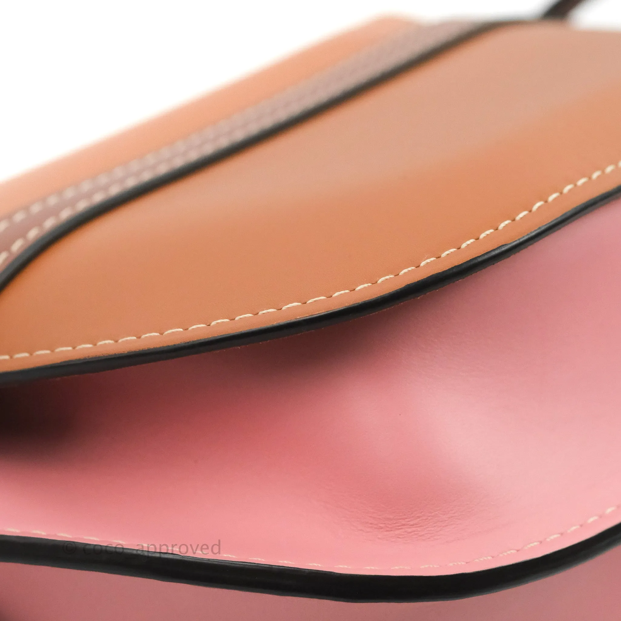 Loewe Small Gate Bag Smooth Calfskin in Tan/Pink