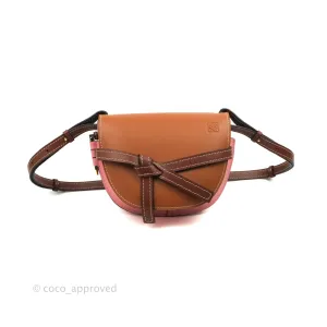 Loewe Small Gate Bag Smooth Calfskin in Tan/Pink