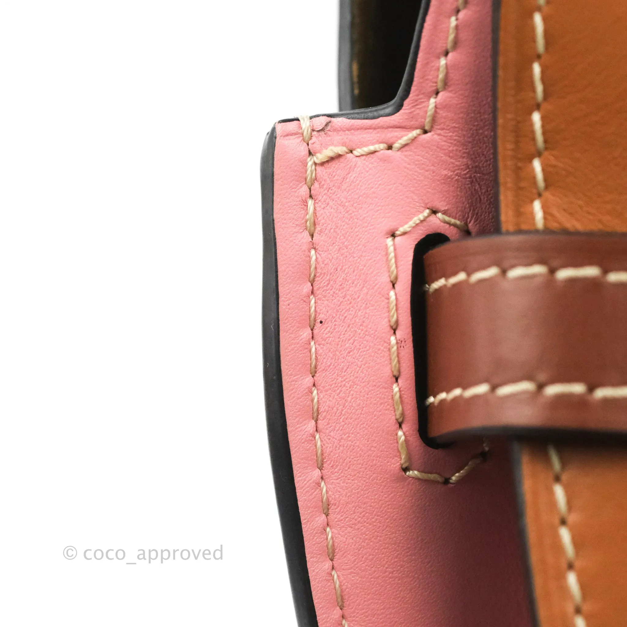 Loewe Small Gate Bag Smooth Calfskin in Tan/Pink