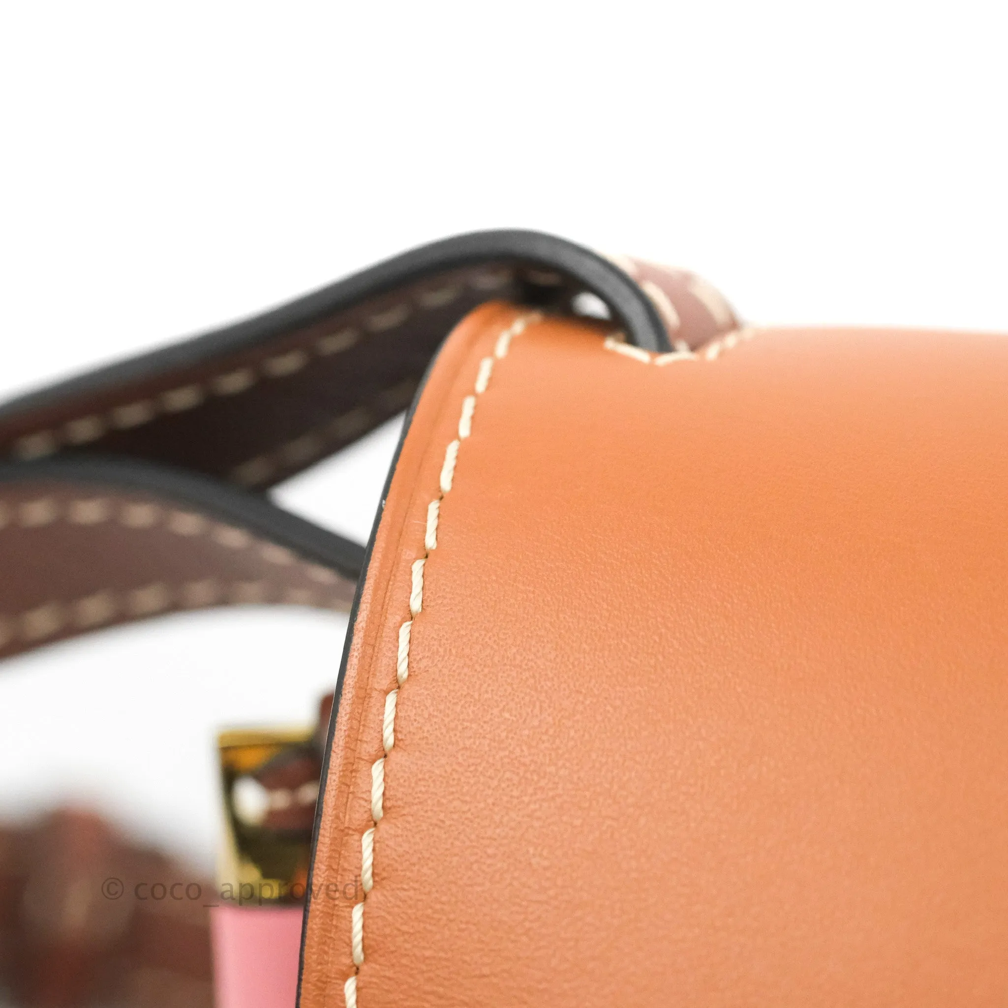 Loewe Small Gate Bag Smooth Calfskin in Tan/Pink