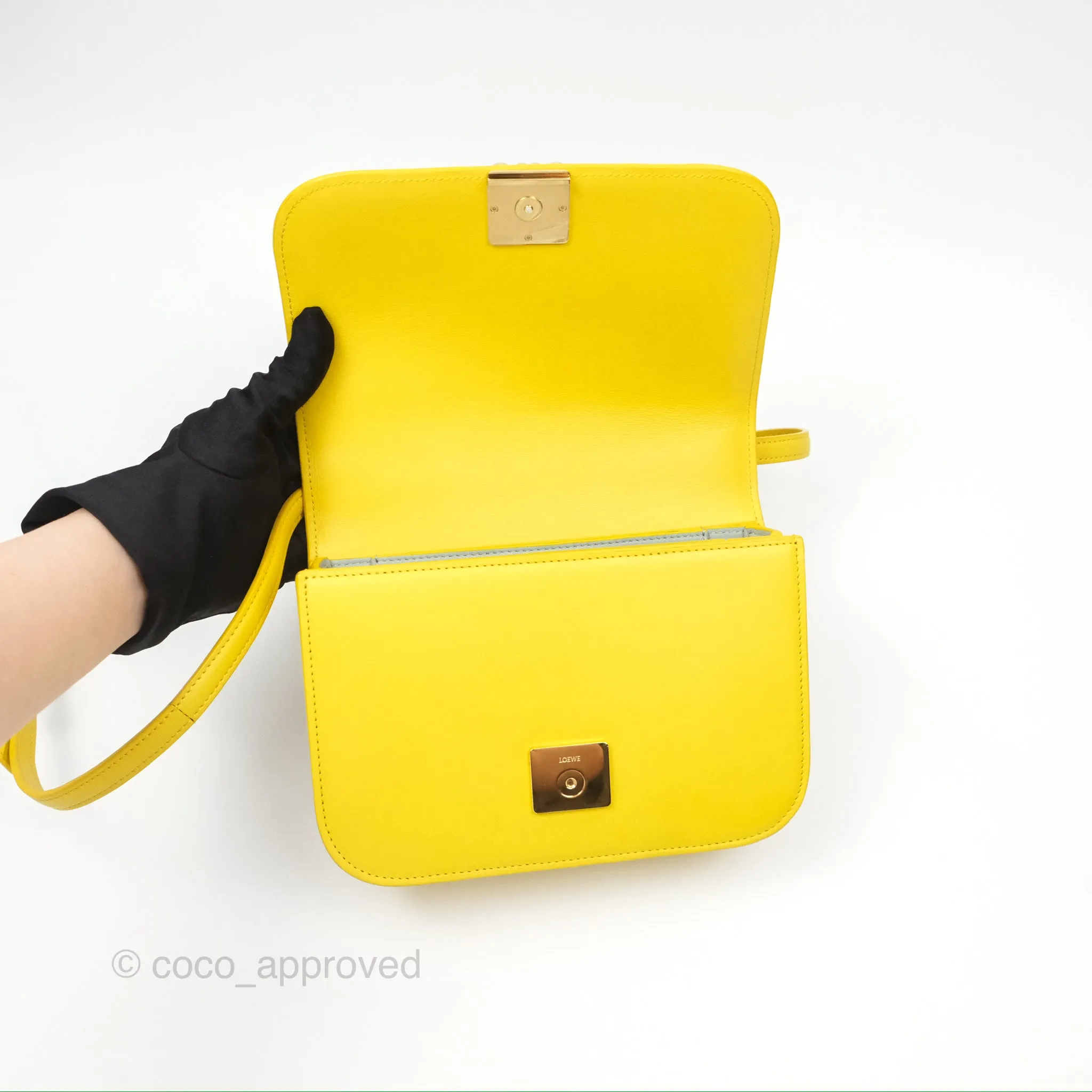 Loewe Small Goya Bag Yellow Silk Calfskin