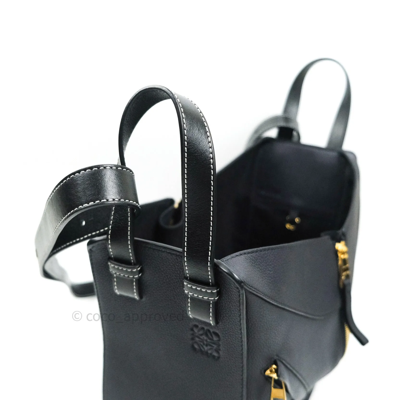 Loewe Small Hammock Navy Classic Calfskin Navy Gold Hardware
