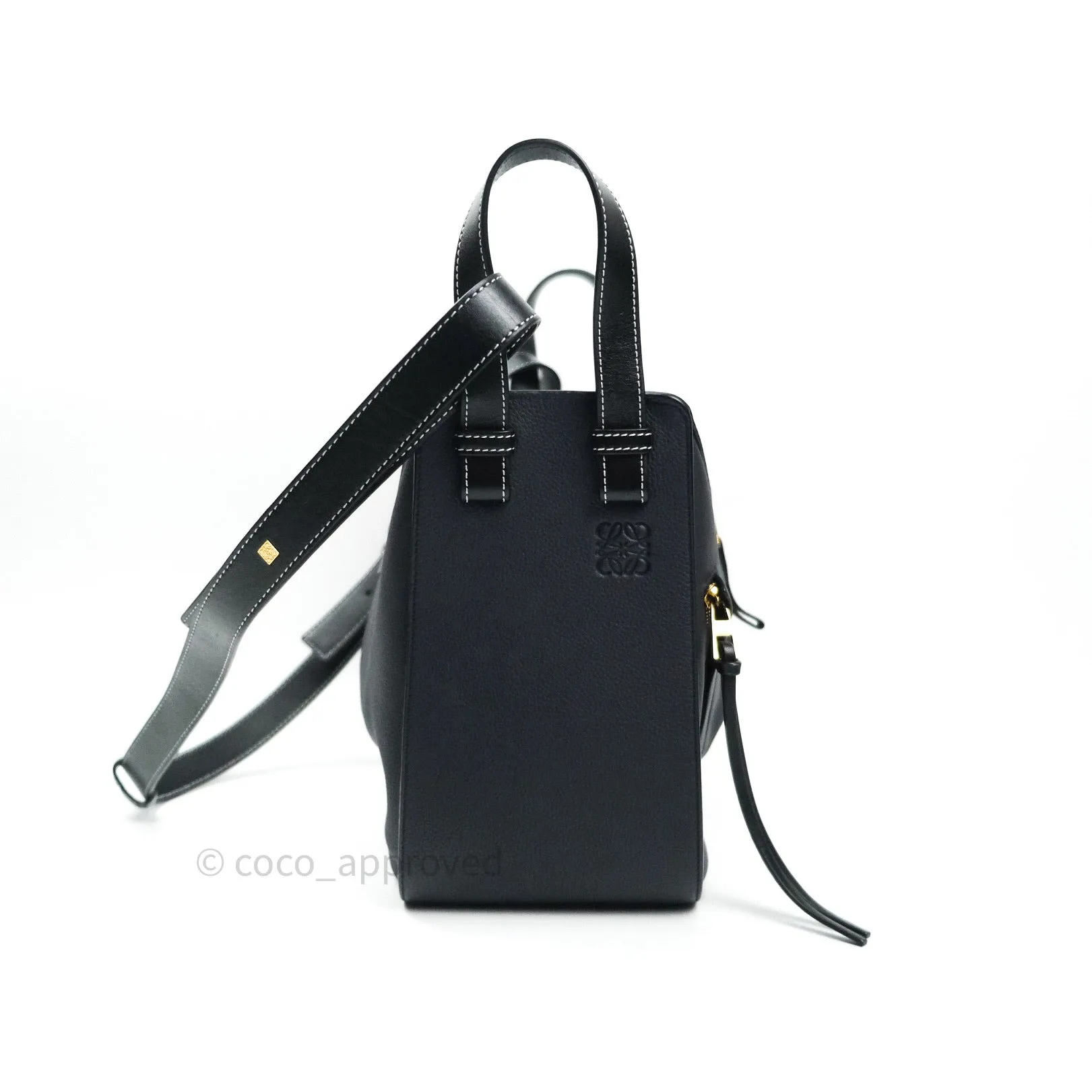 Loewe Small Hammock Navy Classic Calfskin Navy Gold Hardware