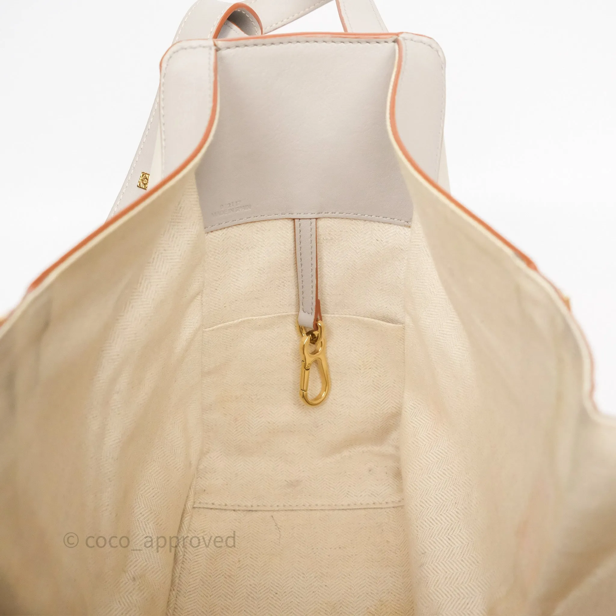 Loewe Small Hammock Shoulder Bag Calfskin Light Grey/Beige