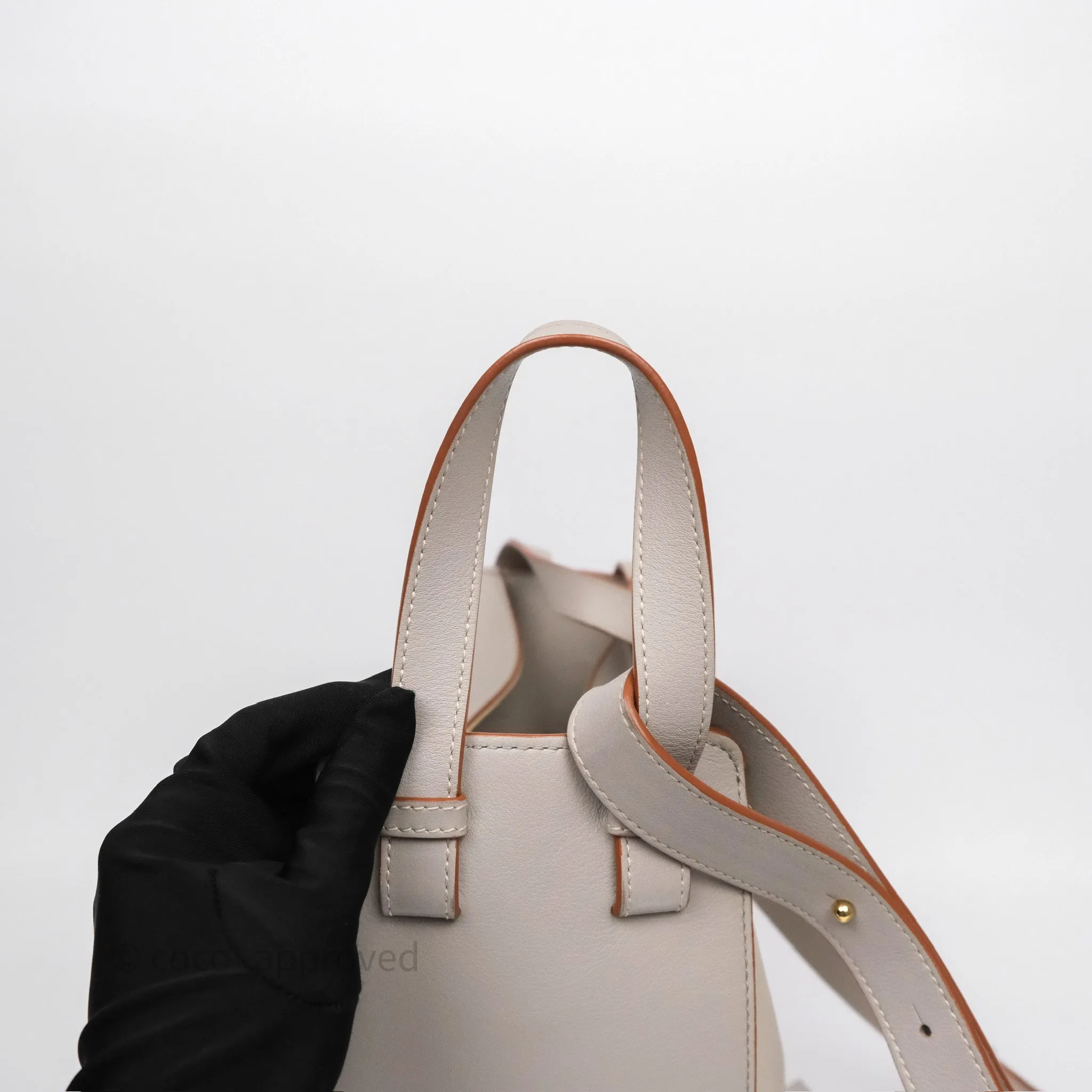 Loewe Small Hammock Shoulder Bag Calfskin Light Grey/Beige