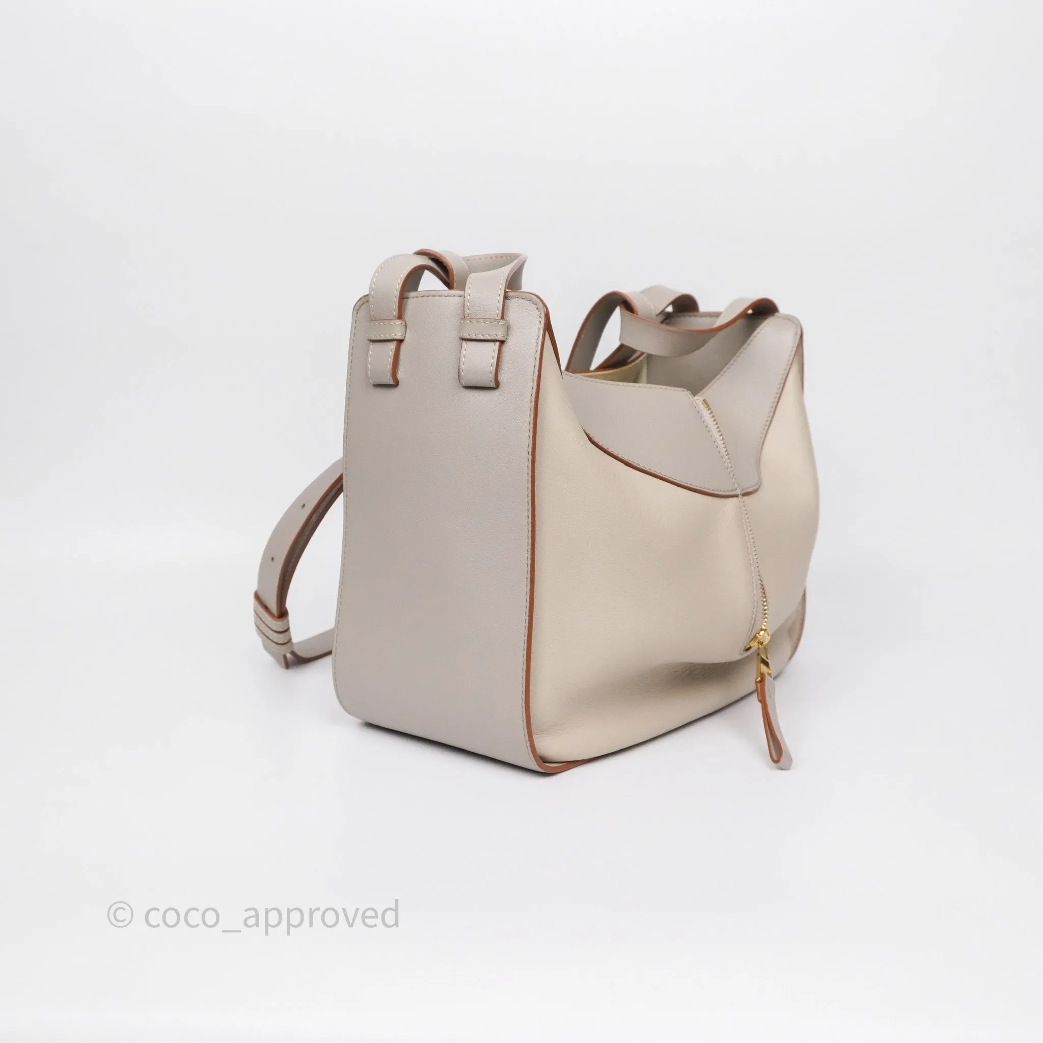Loewe Small Hammock Shoulder Bag Calfskin Light Grey/Beige