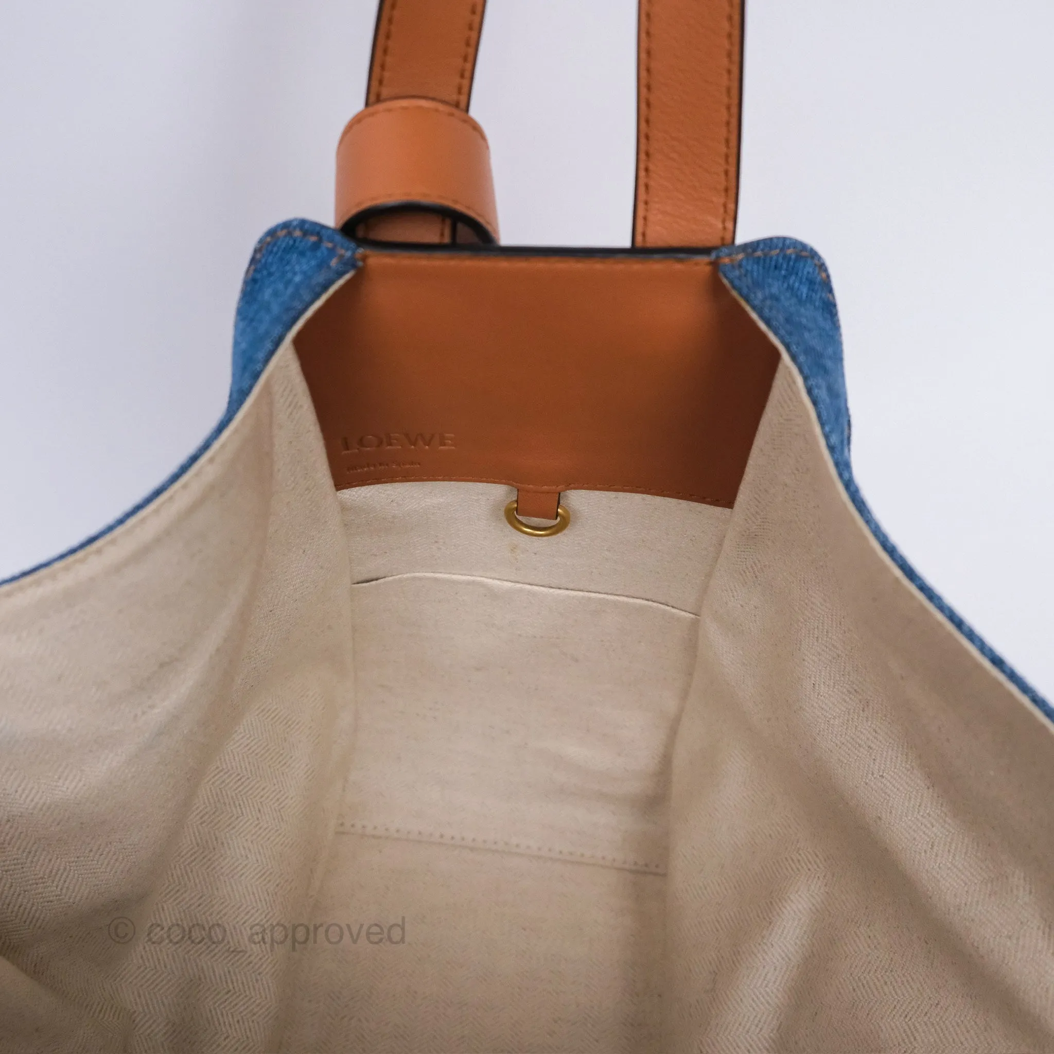 Loewe Small Hammock Shoulder Bag Denim Tan